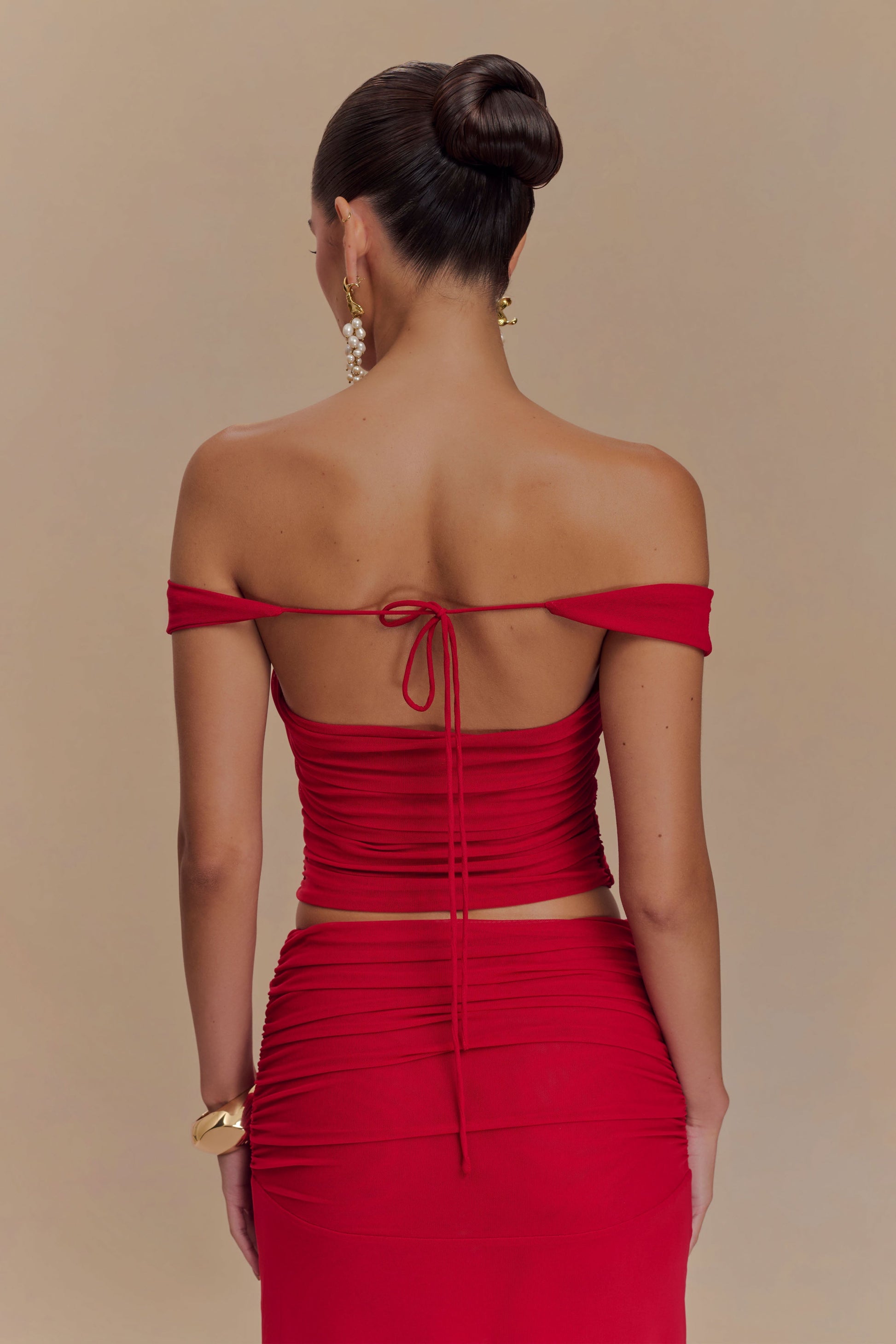 Brooklyn Mesh Crop Top - Ruby #3