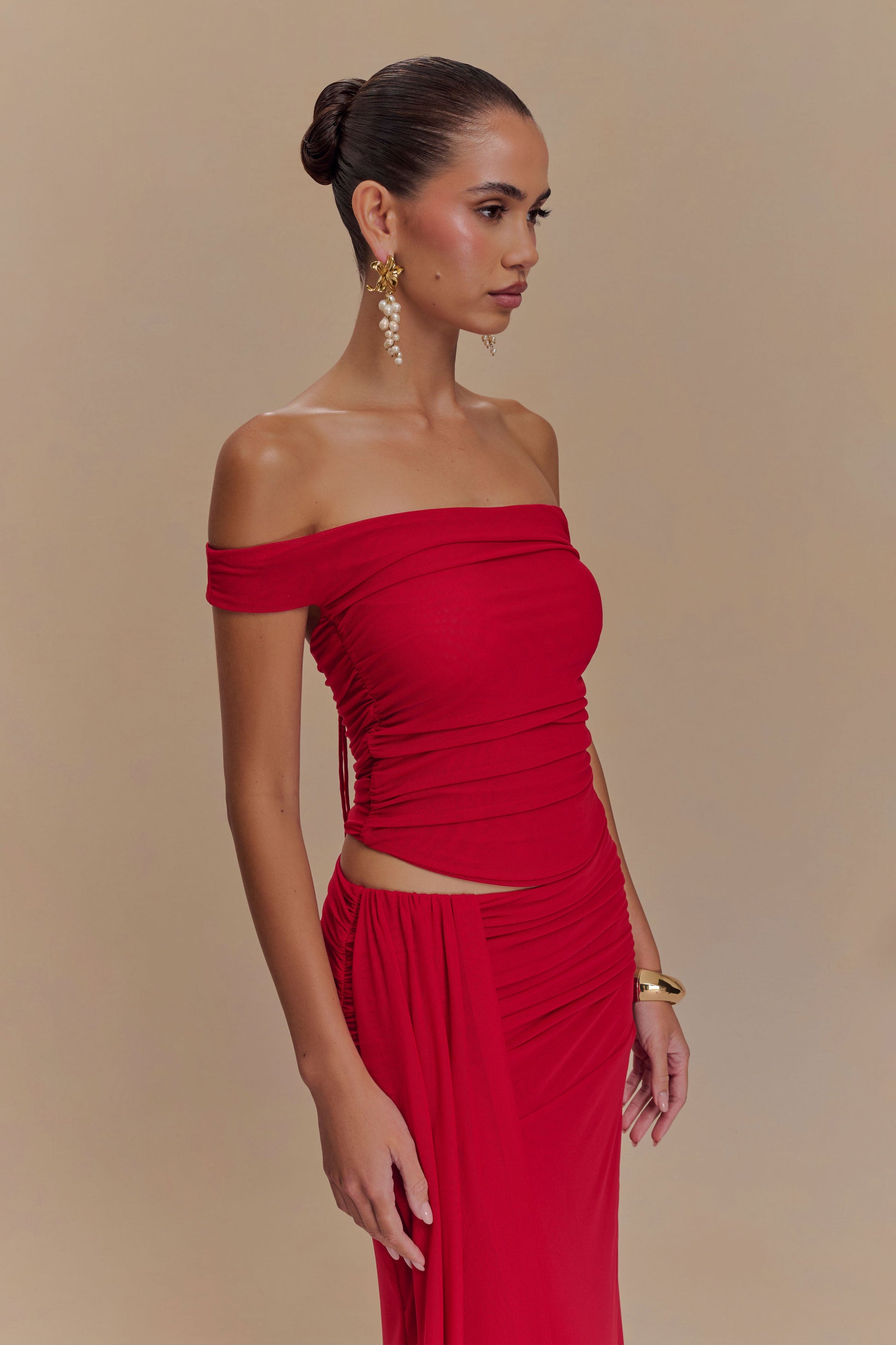 Brooklyn Mesh Crop Top - Ruby #4