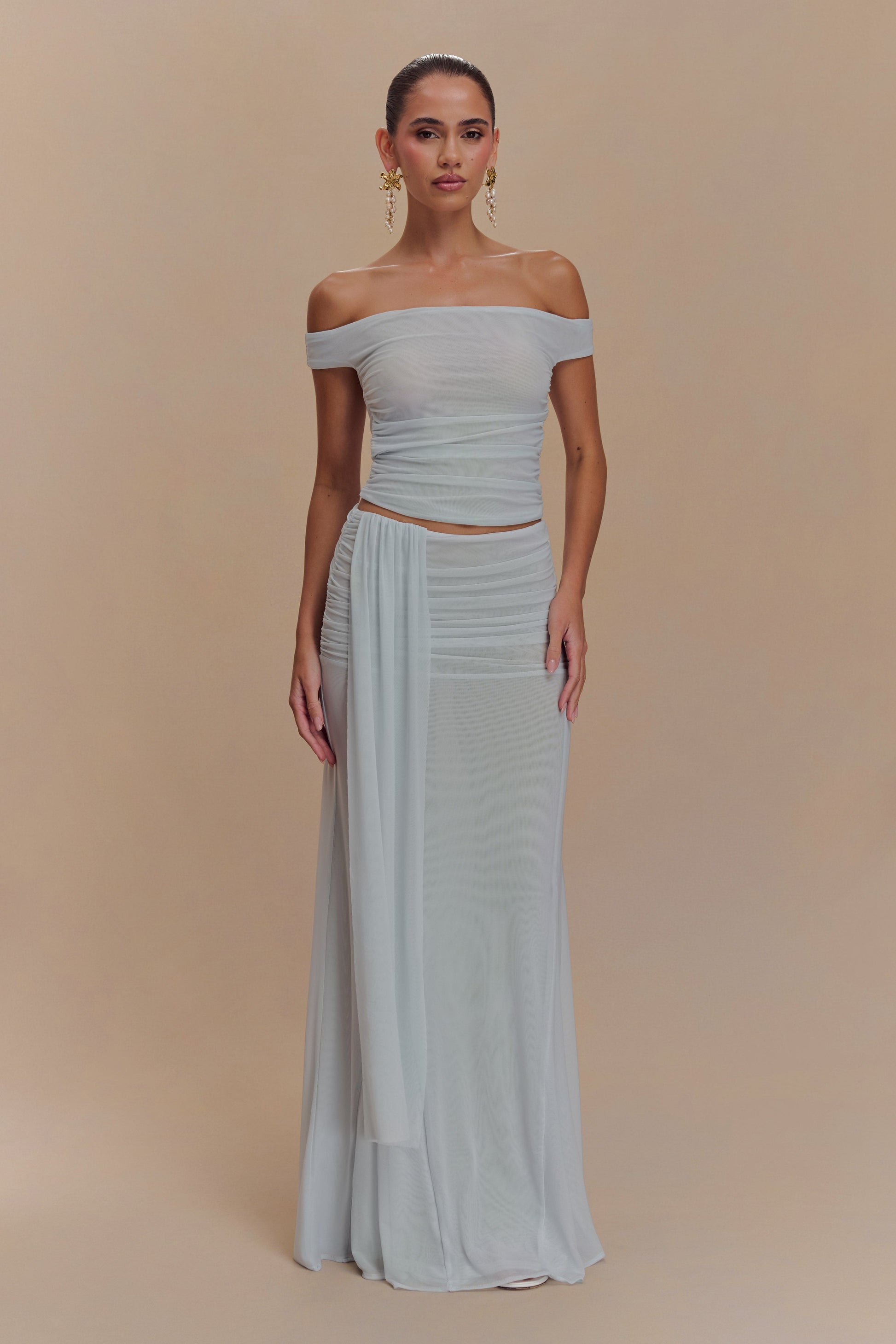 Arna Mesh Maxi Skirt - Pale Blue #8