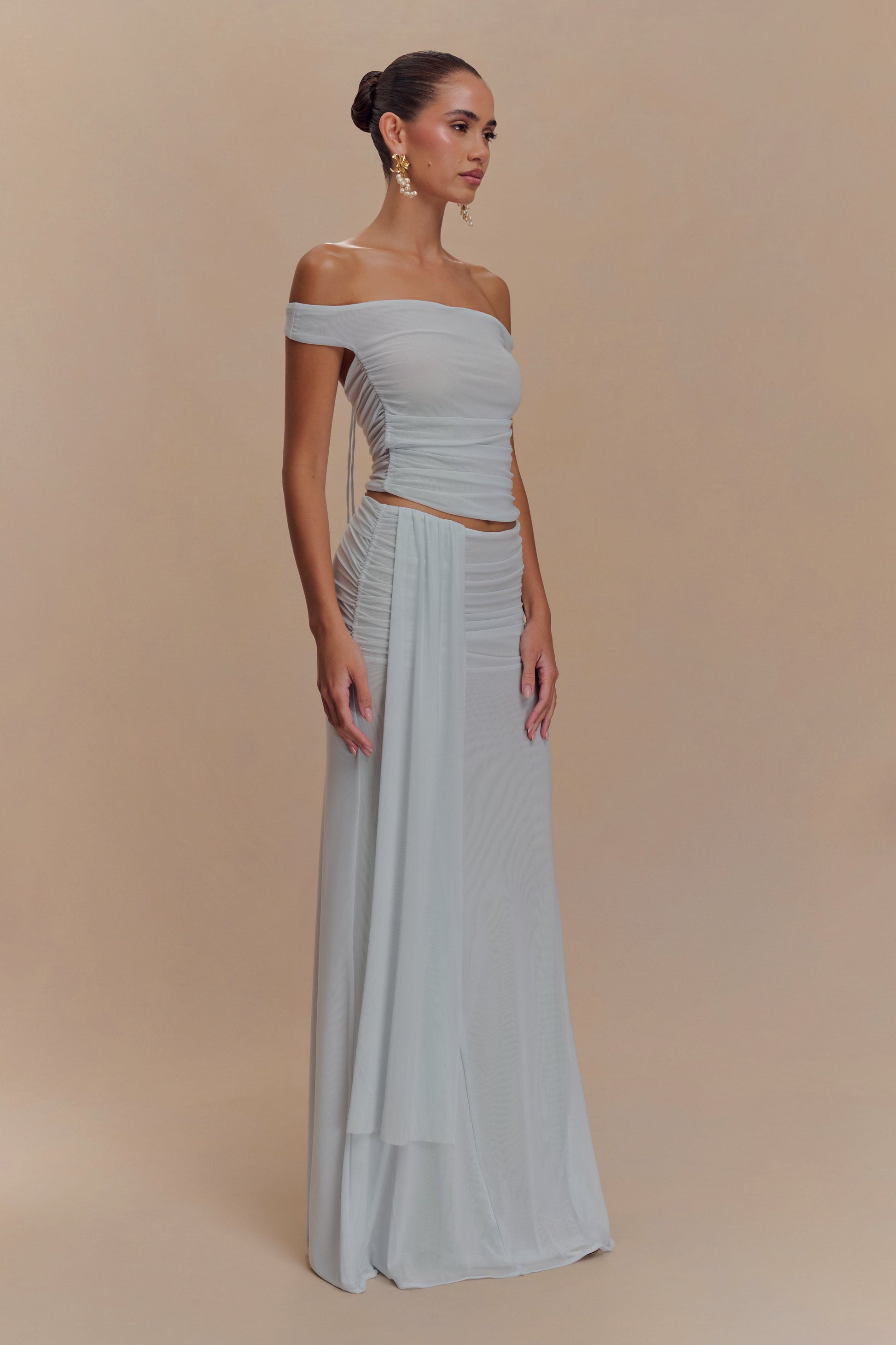 Arna Mesh Maxi Skirt - Pale Blue #7