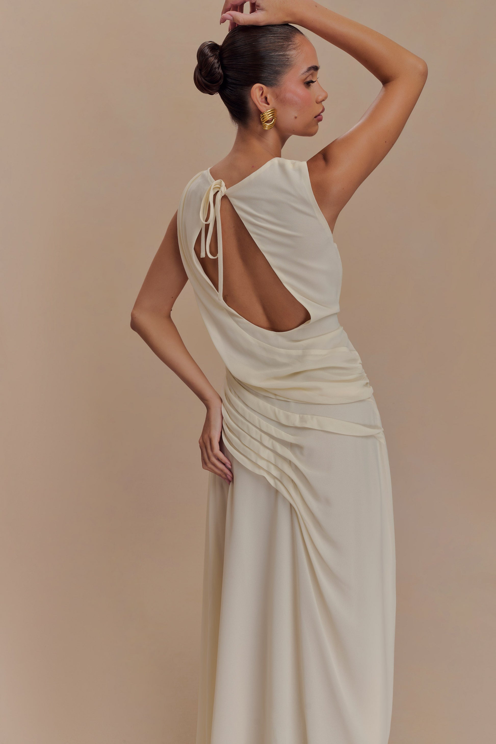 Oria Chiffon Maxi Dress - Ivory #3