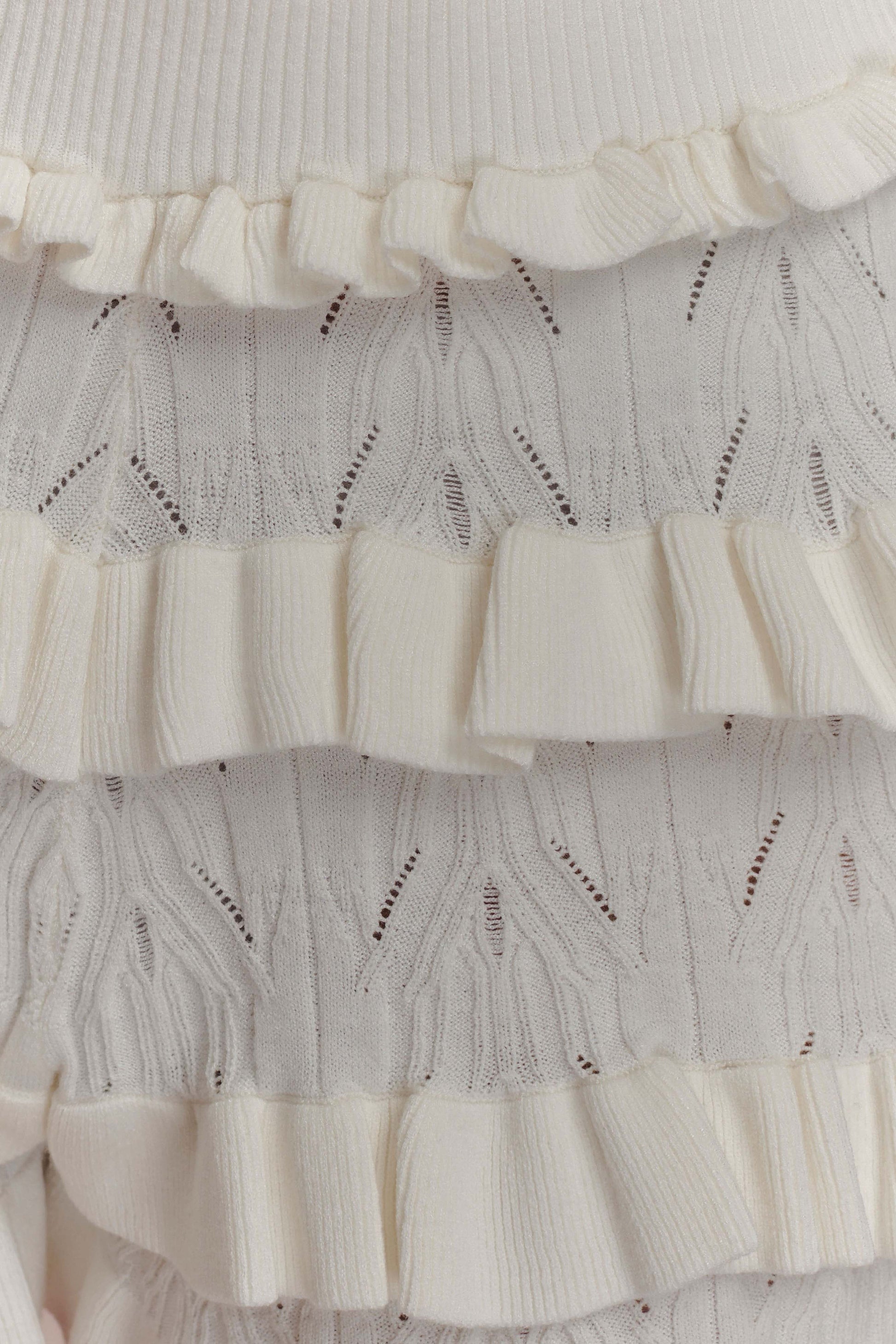 Amy Pointelle Knit Frill Bloomers - Ivory #8