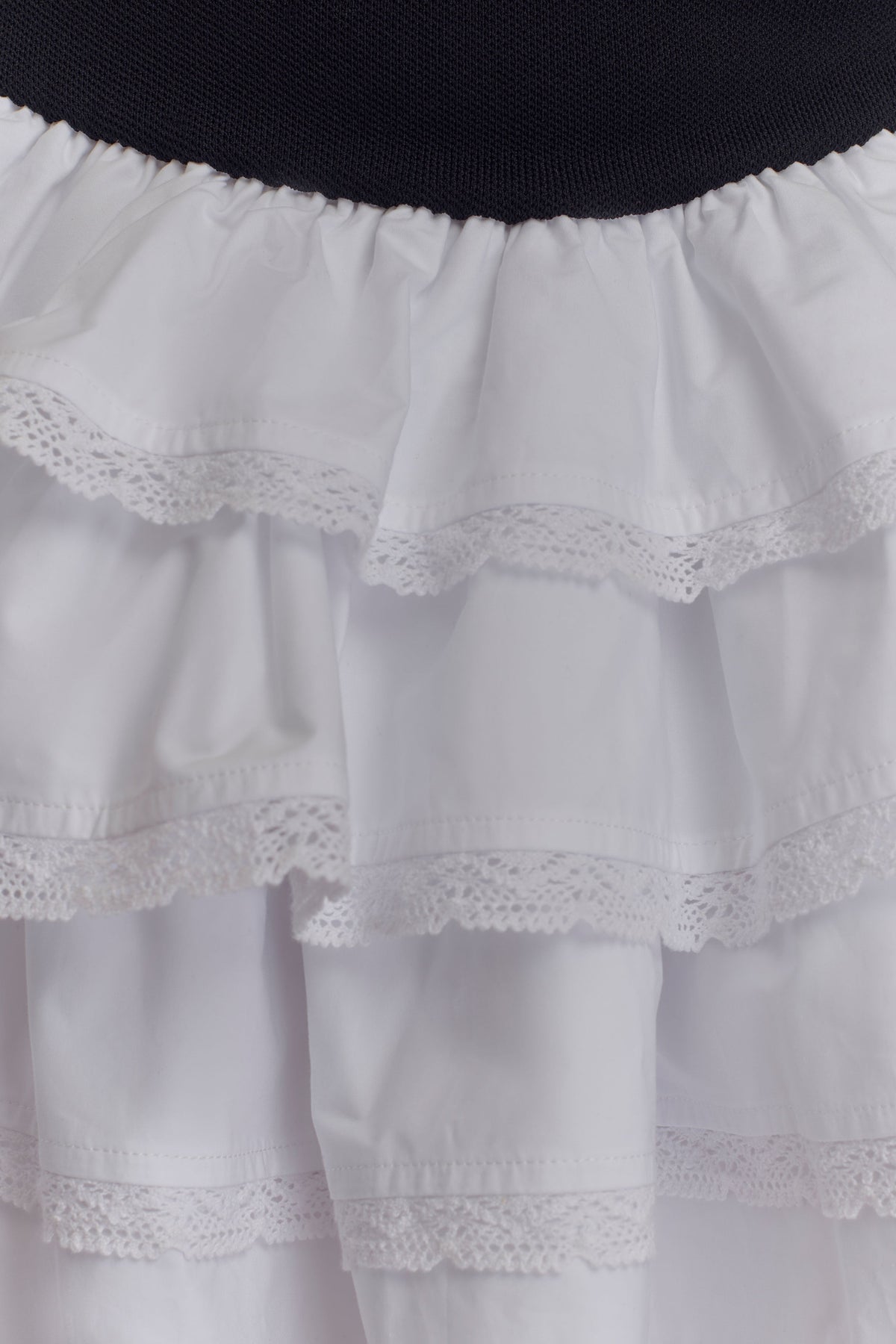 Maeve Contrast Ruffle Knit Mini Dress - Black/White #8