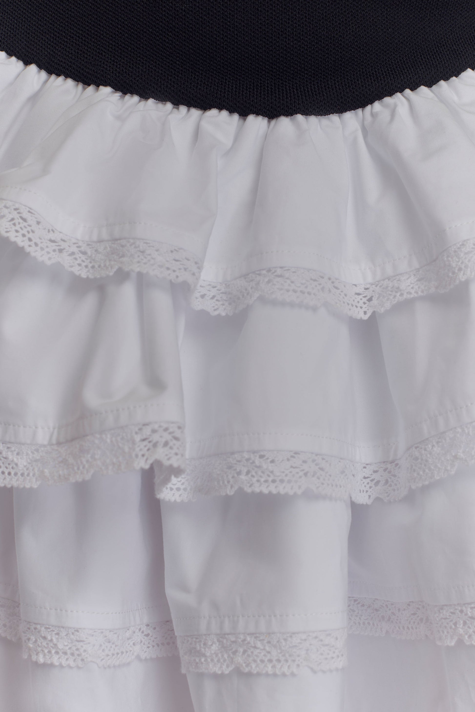 Maeve Contrast Ruffle Knit Mini Dress - Black/White #8