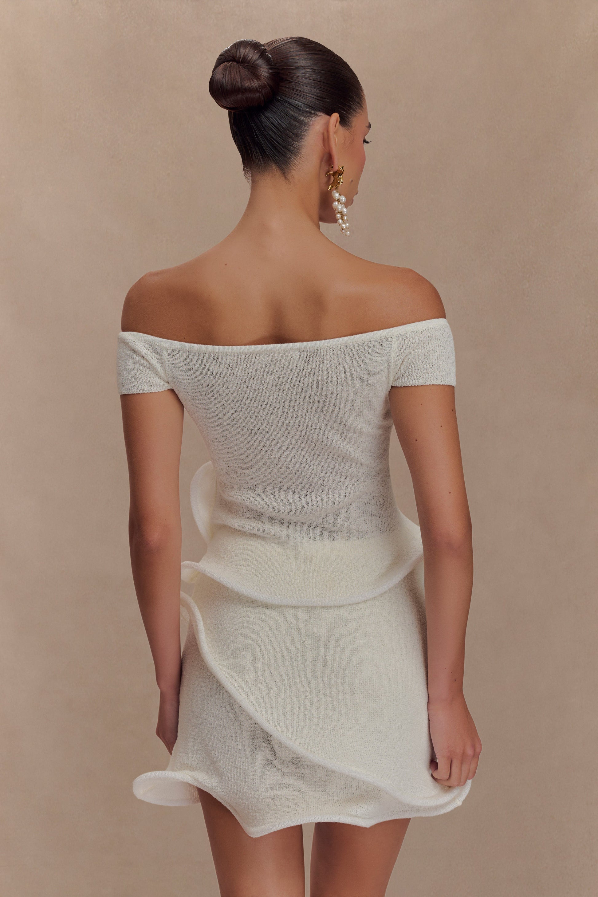 Haisley Off Shoulder Knit Top - Ivory #2