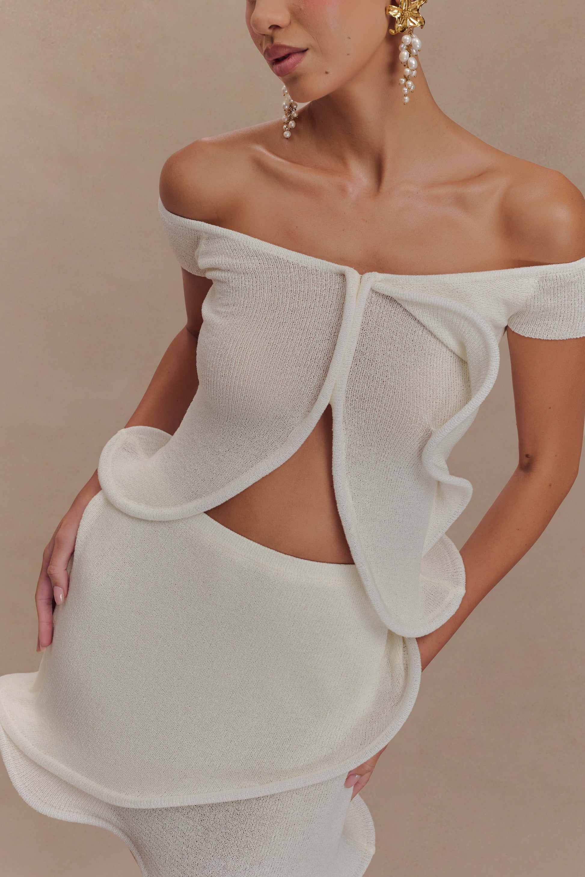 Haisley Knit Mini Skirt - Ivory #3