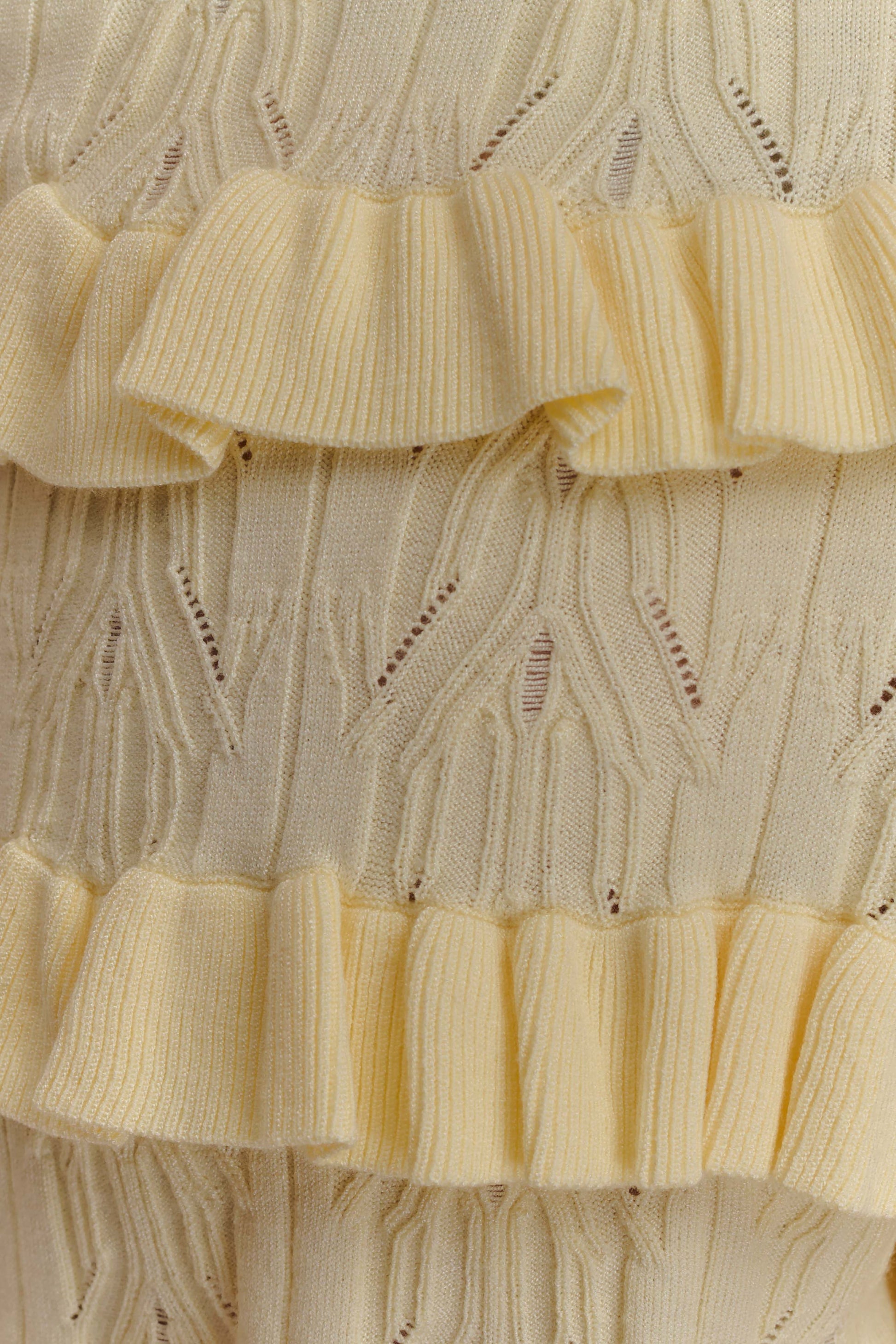 Amy Pointelle Knit Frill Bloomers - Lemon #7