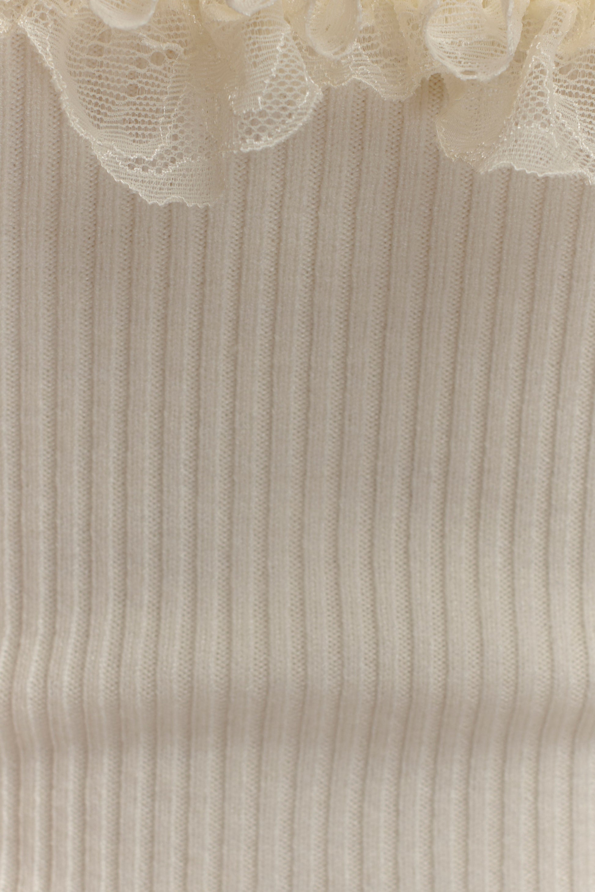 Shay Lace Ruffle Knit Top - Cream #7