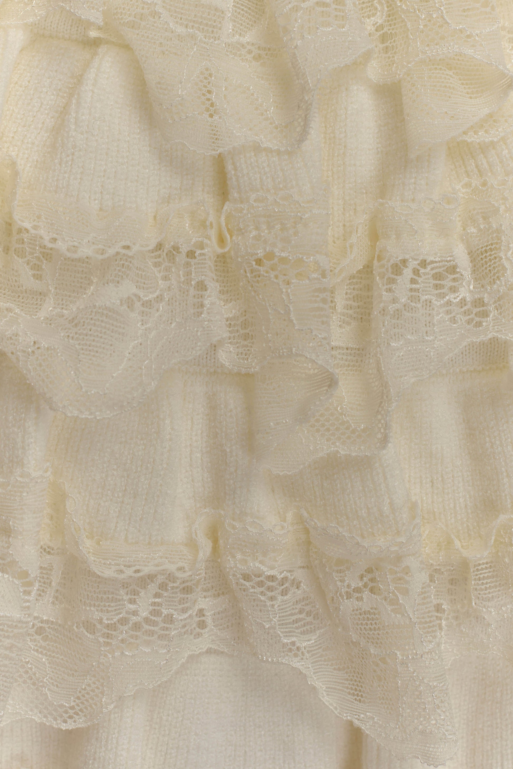 Margaret Lace Ruffle Mini Skort - Cream #7