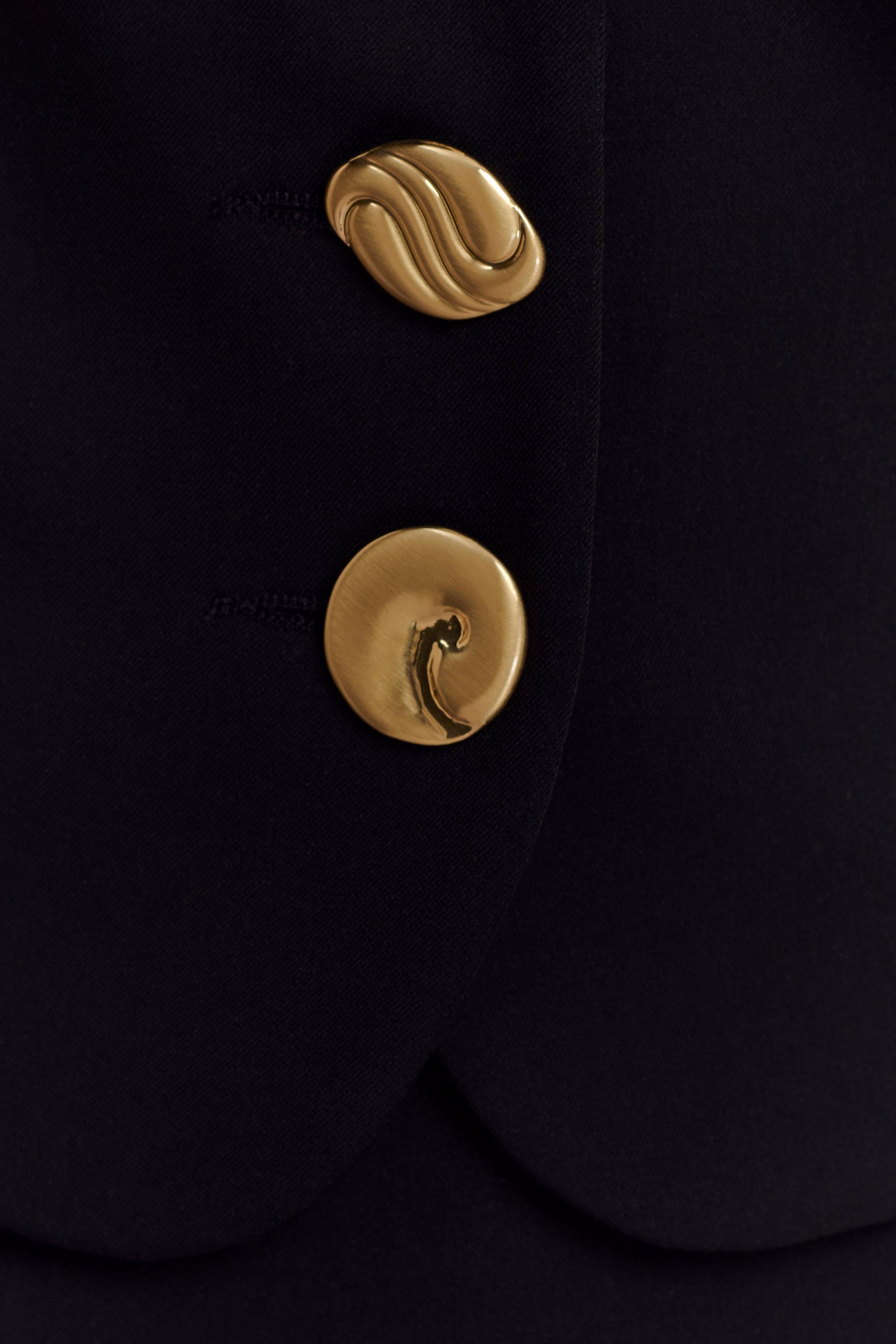 Alix Mixed Button Vest - Black #8