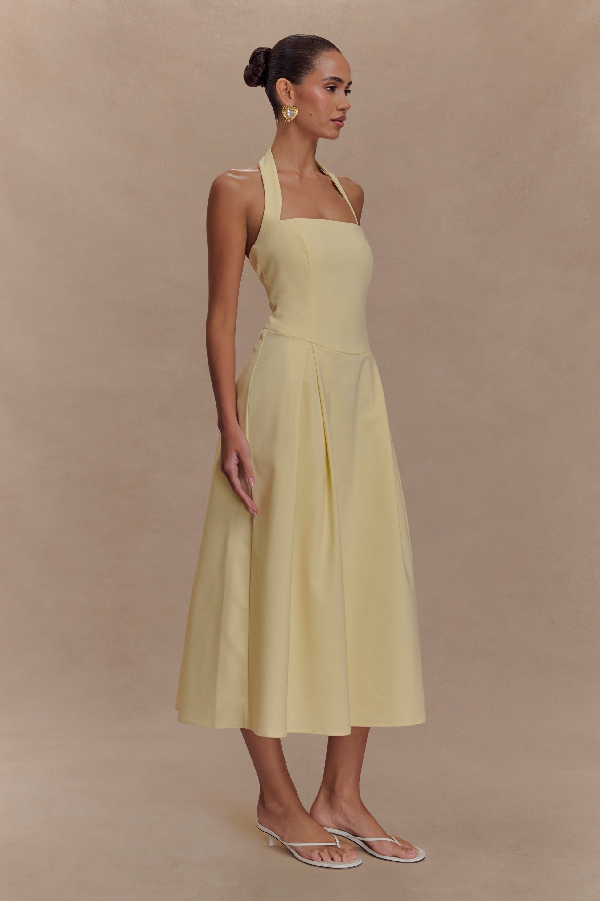 Juana Halter Midi Dress - Lemon #5