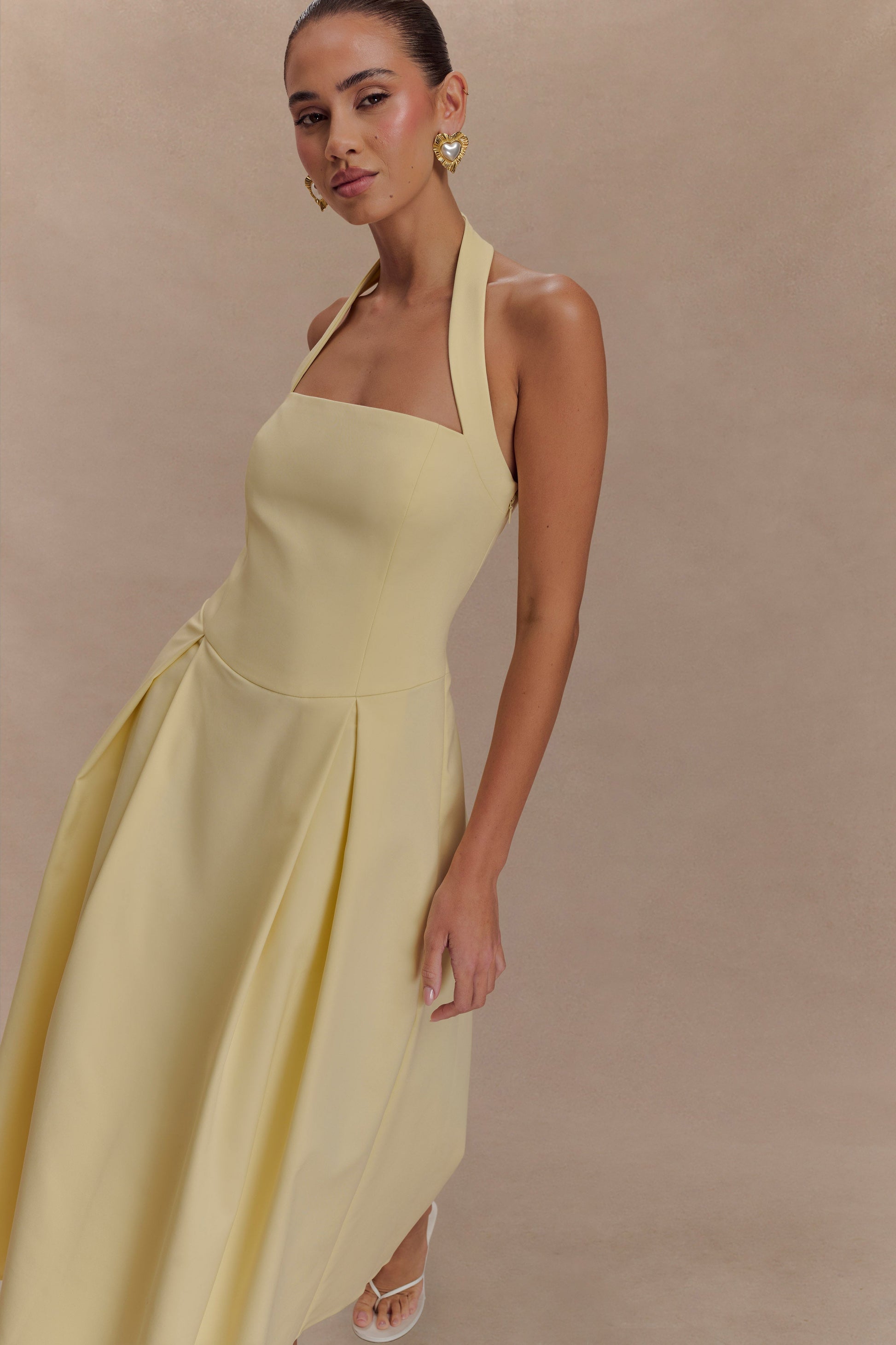 Juana Halter Midi Dress - Lemon #4