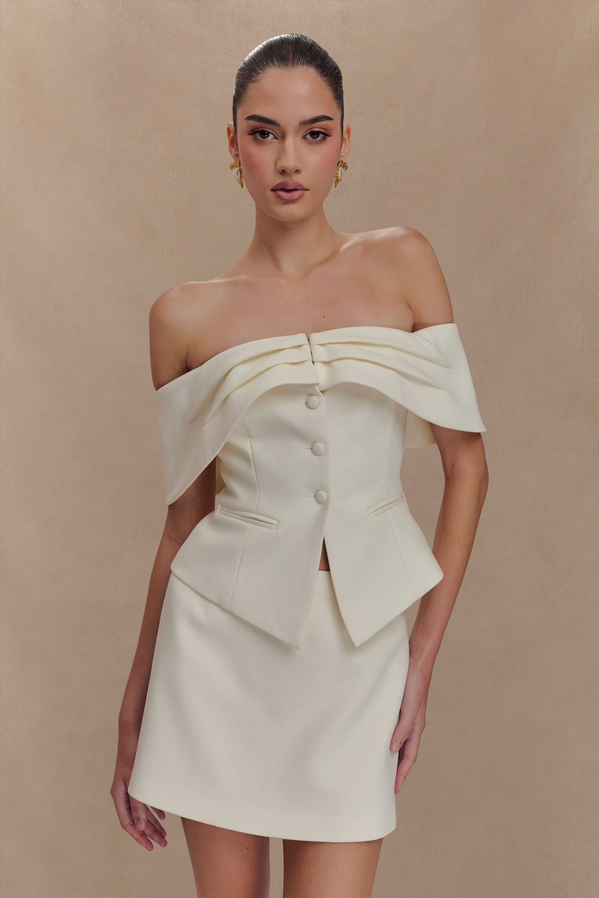 Alix Suiting Mini Skort - Ivory #7