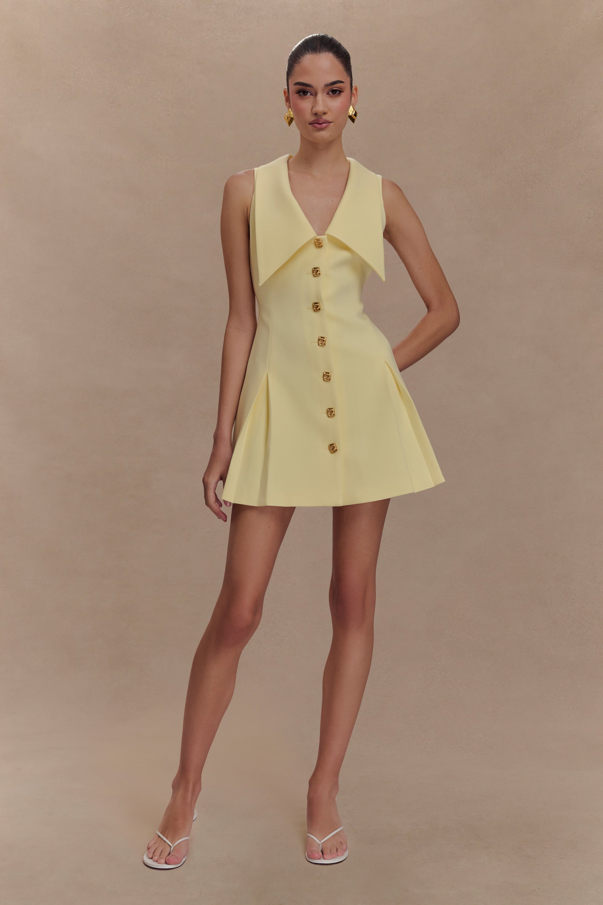 Oli Sleeveless Mini Dress - Lemon #6