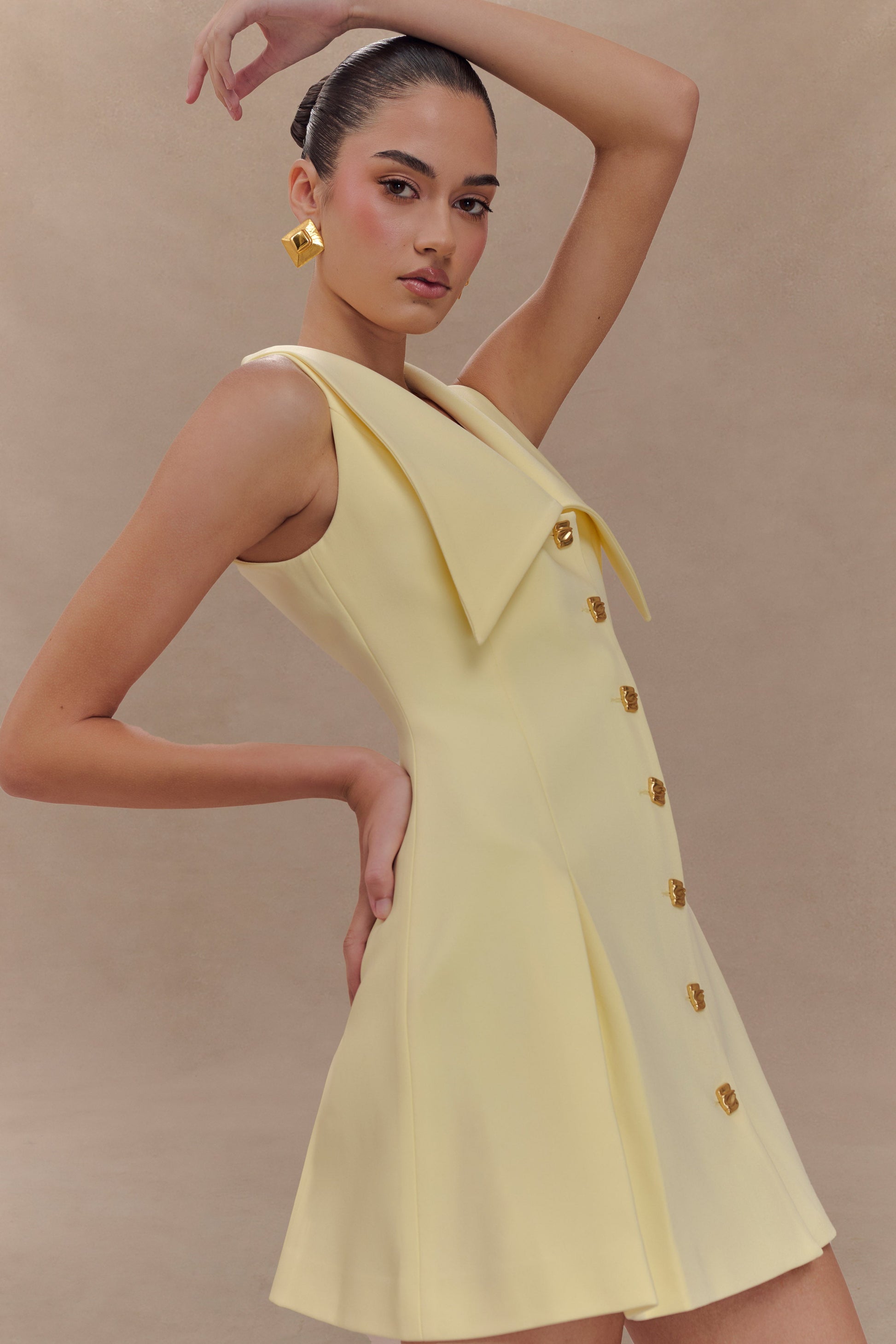 Oli Sleeveless Mini Dress - Lemon #3