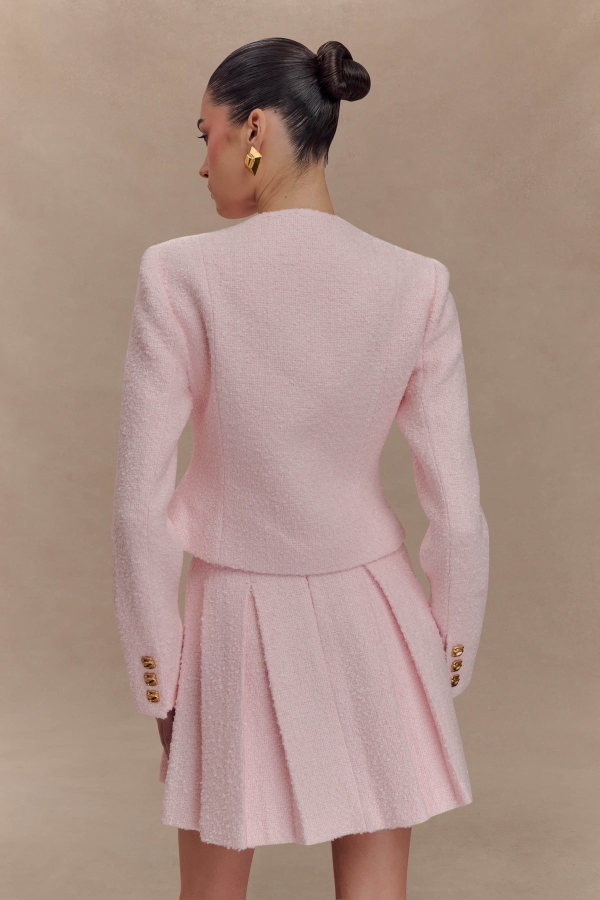 Cleo Boucle Mini Skirt - Powder Pink #2