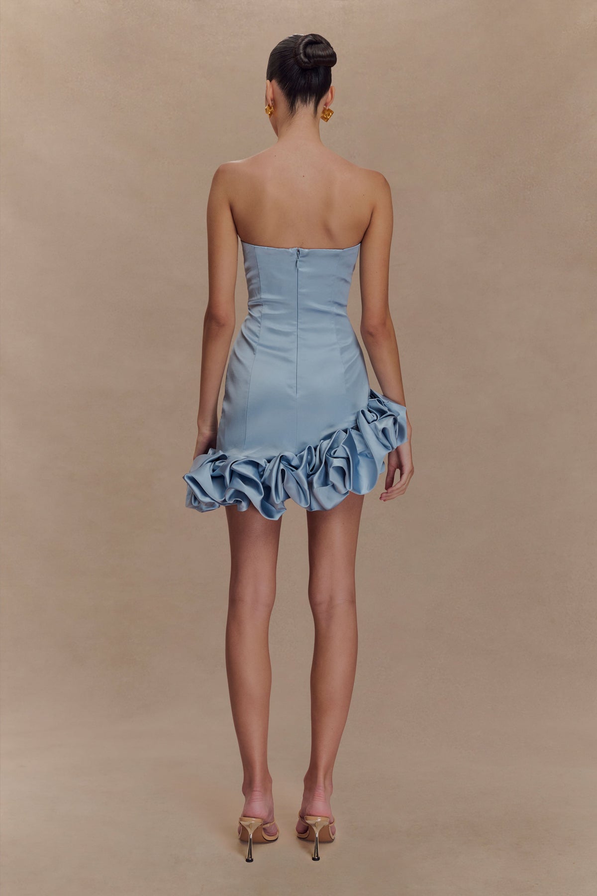 Alba Bubble Mini Dress - Cornflower Blue #6