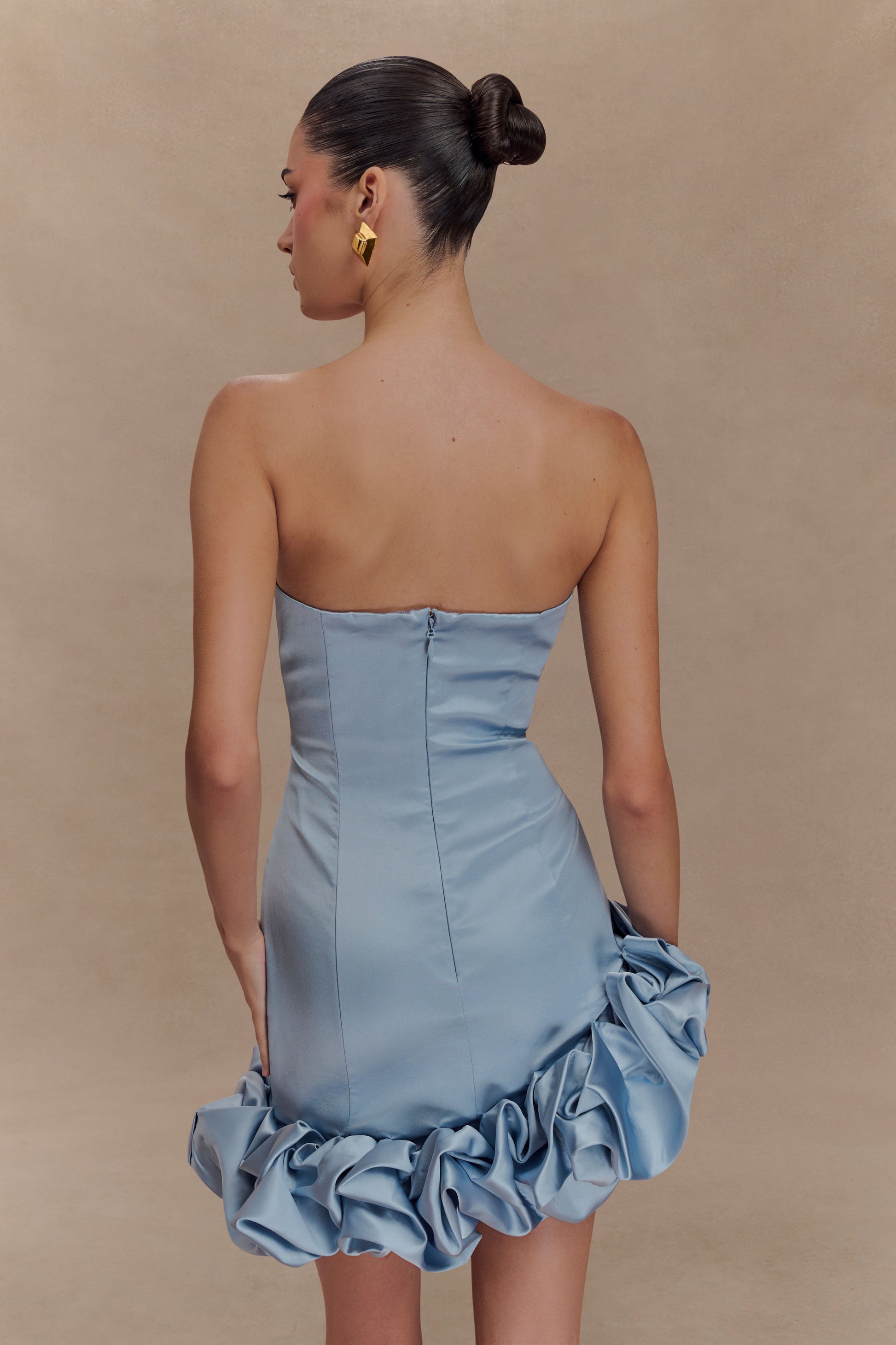 Alba Bubble Mini Dress - Cornflower Blue #3