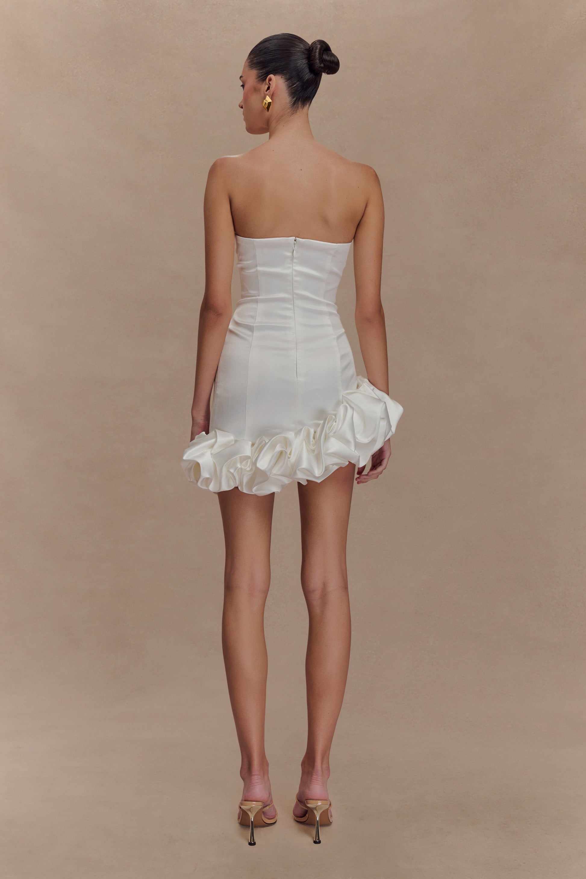 Alba Bubble Mini Dress - White #2