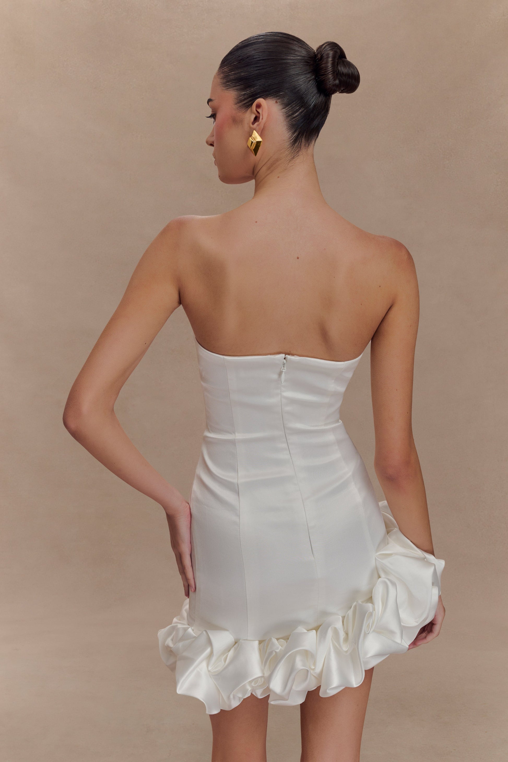 Alba Bubble Mini Dress - White #4