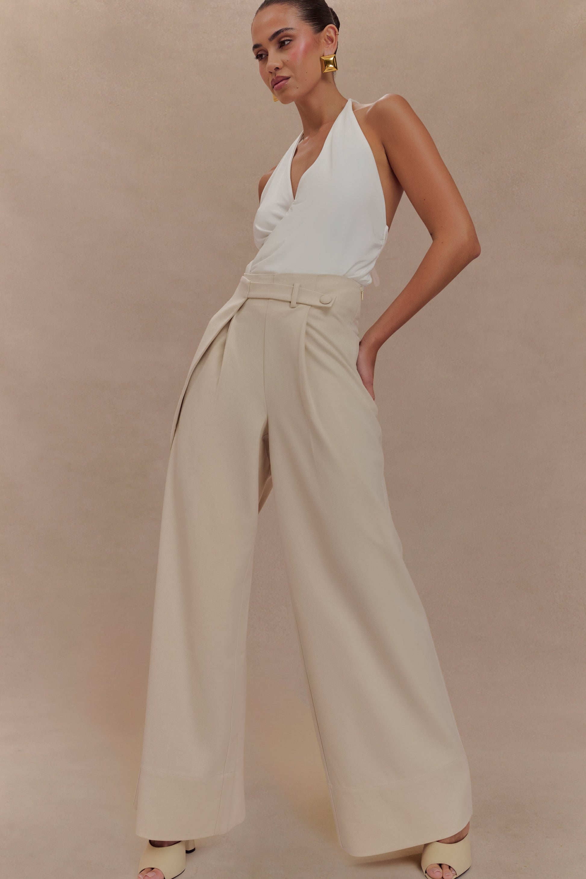 Mila Straight Leg Suiting Pant - Buttermilk #8