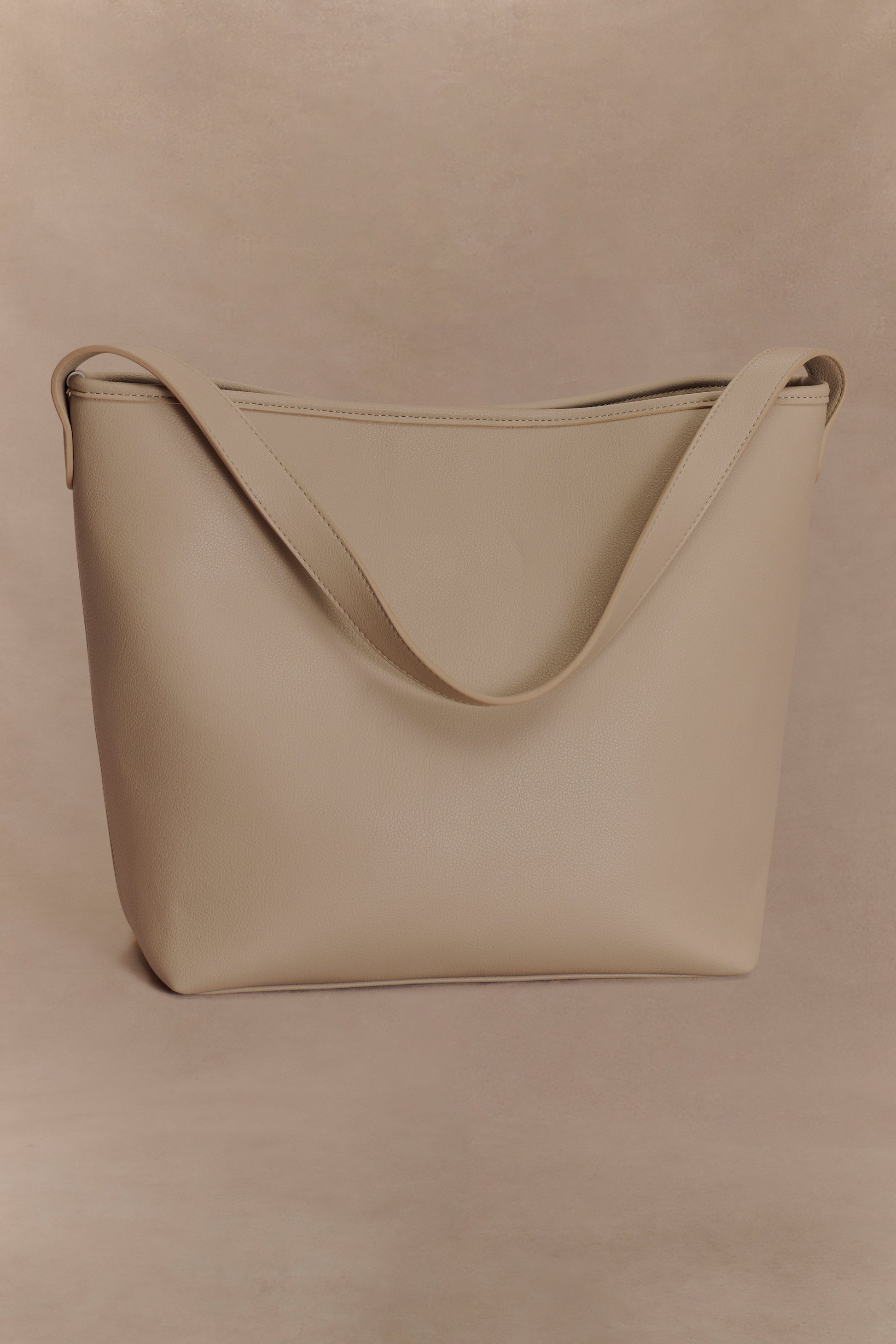 Winnie Relaxed Faux Leather Tote Bag - Neutral #2