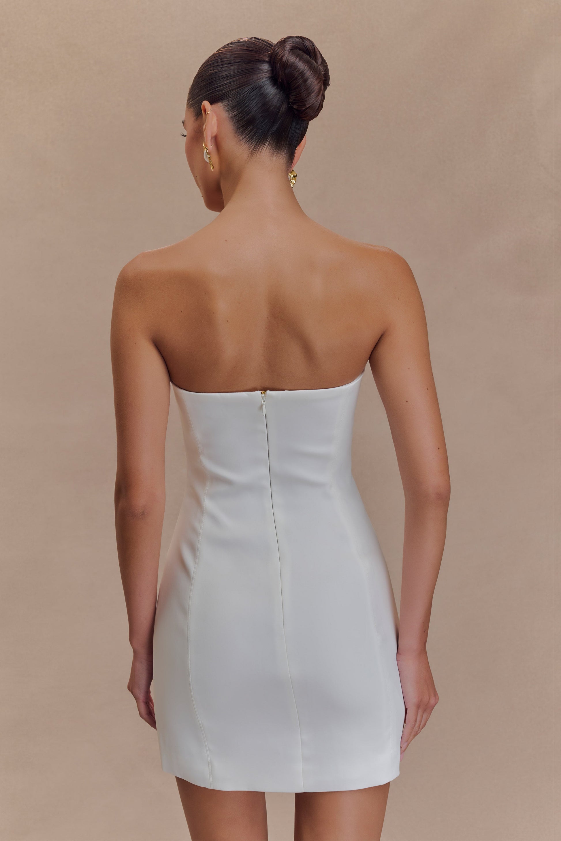 Maci Crepe Mini Dress - White #2