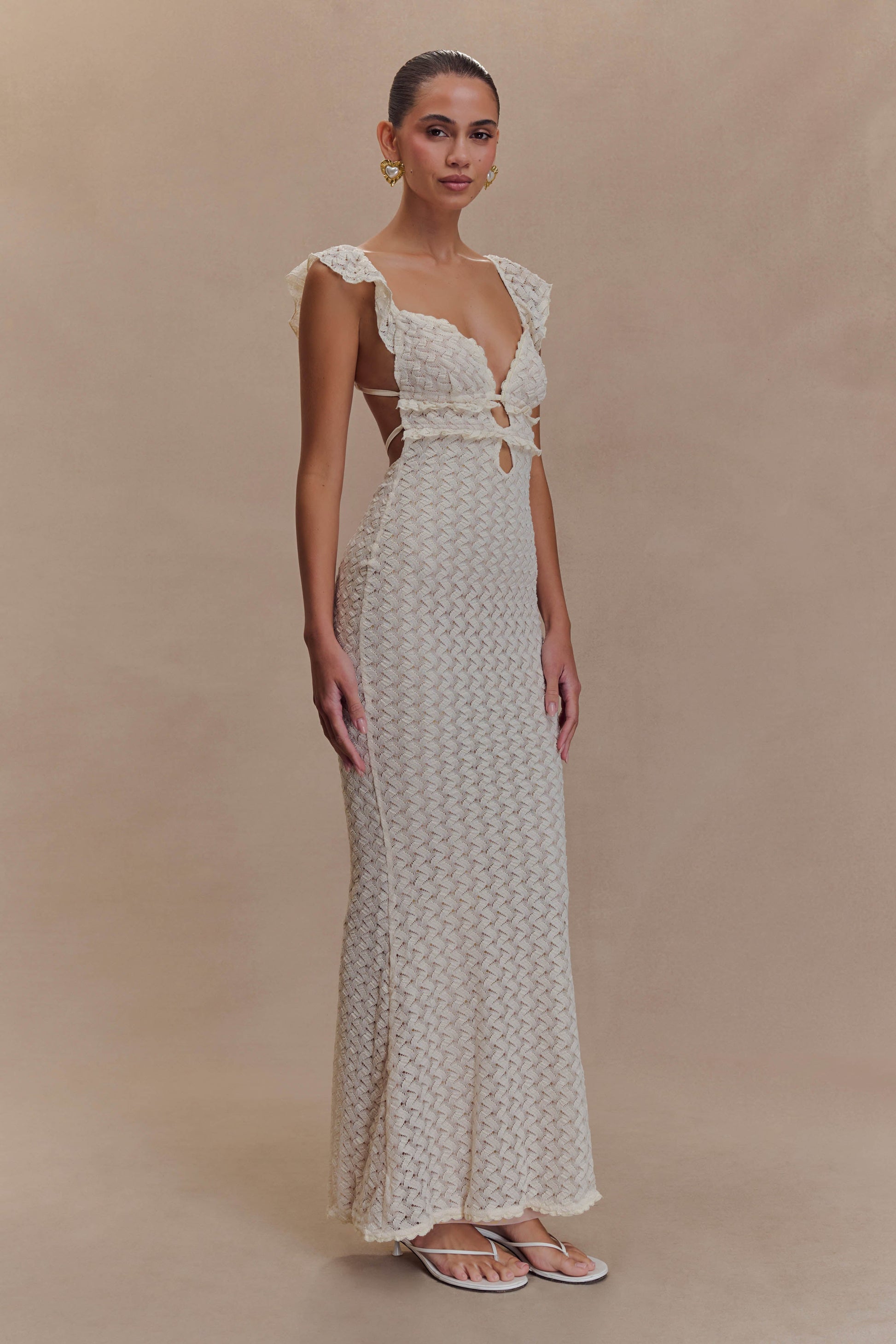 Ezra Lace Maxi Dress - Ivory #5