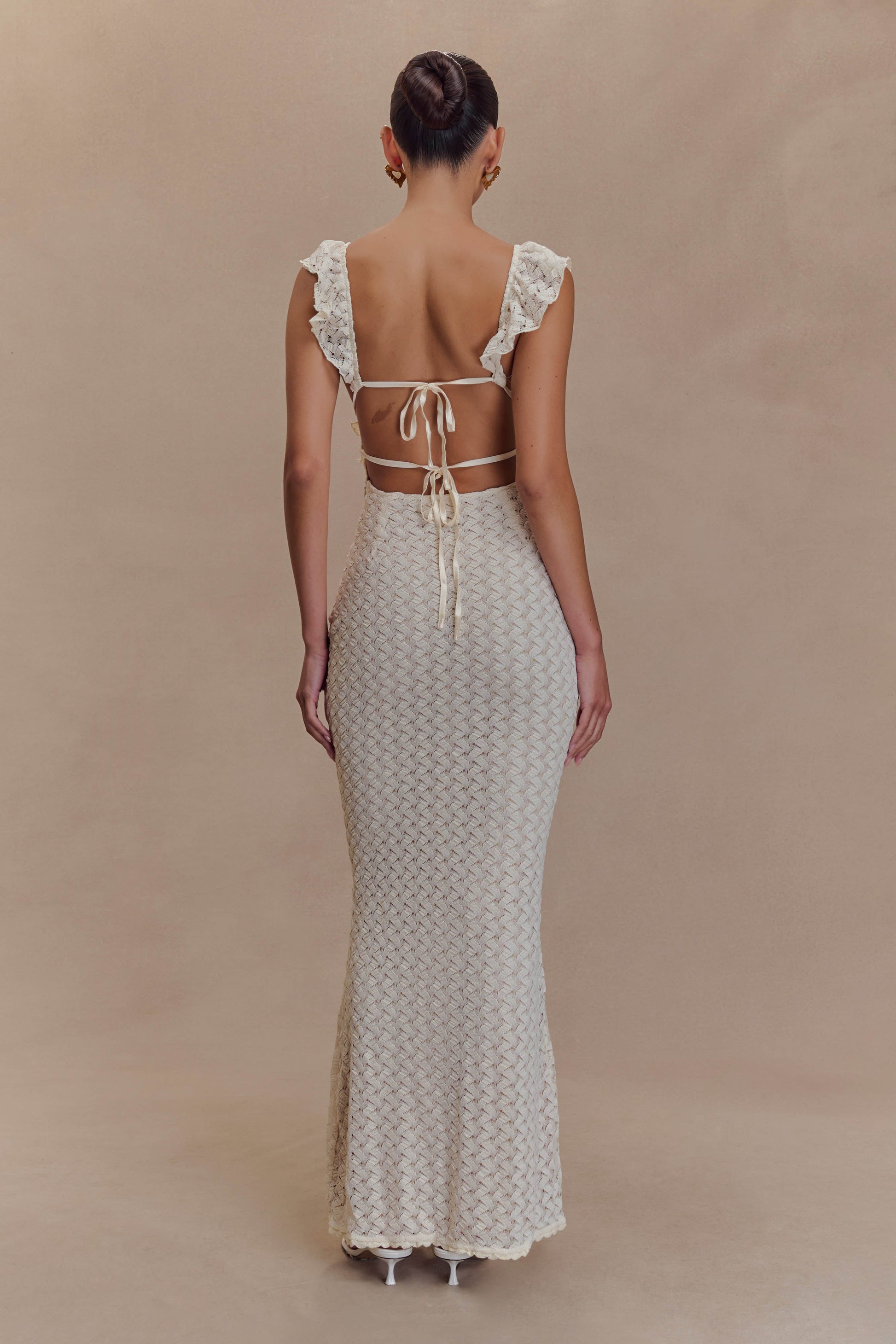Ezra Lace Maxi Dress - Ivory #3