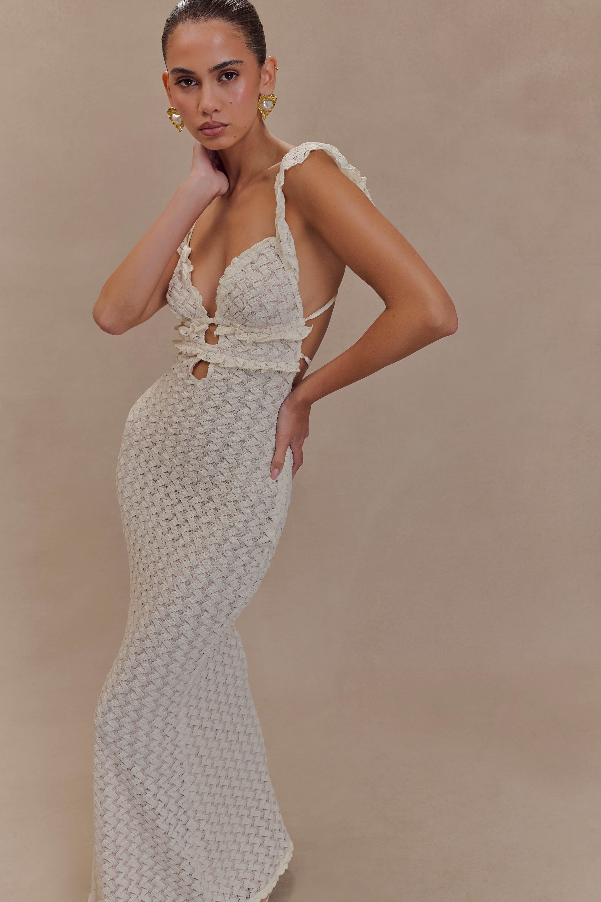 Ezra Lace Maxi Dress - Ivory #4