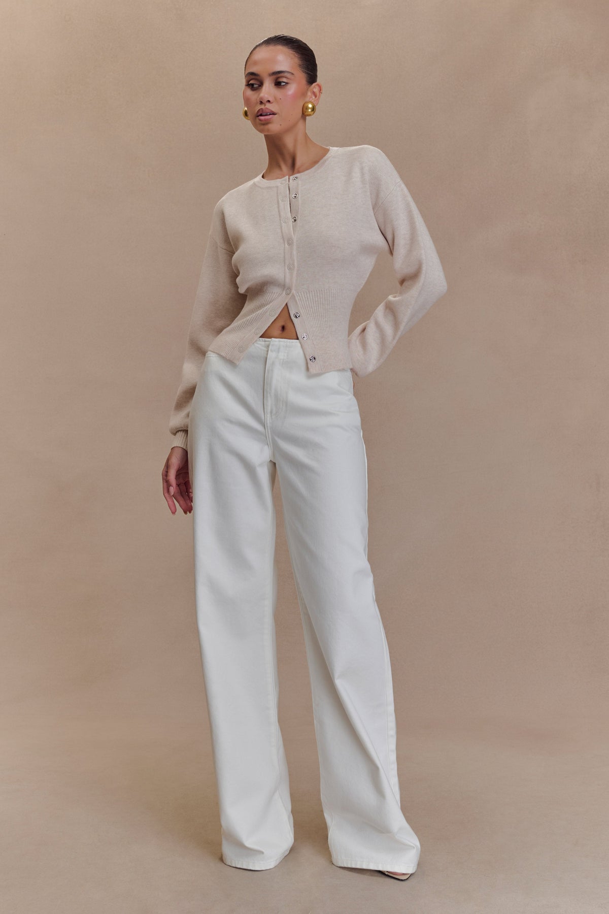 Caitlin Mid Rise Denim Jeans - White #5