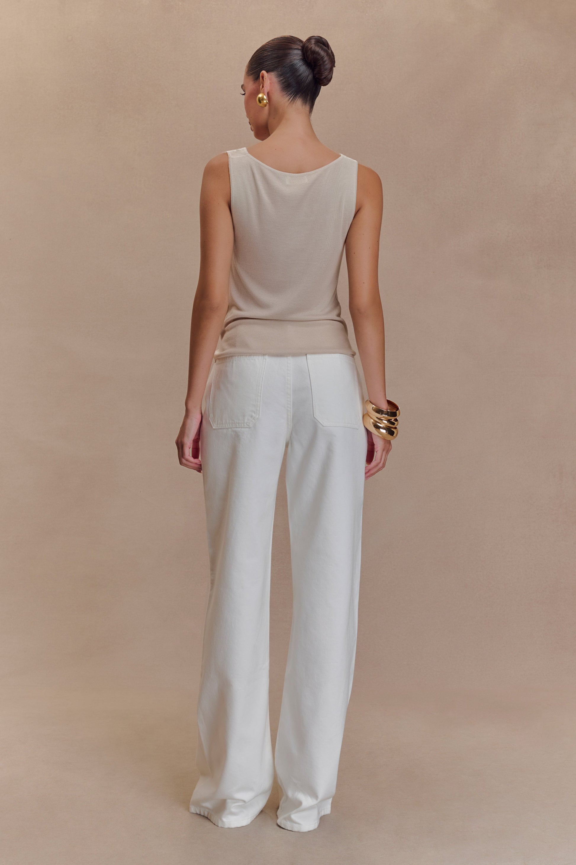 Caitlin Mid Rise Denim Jeans - White #4