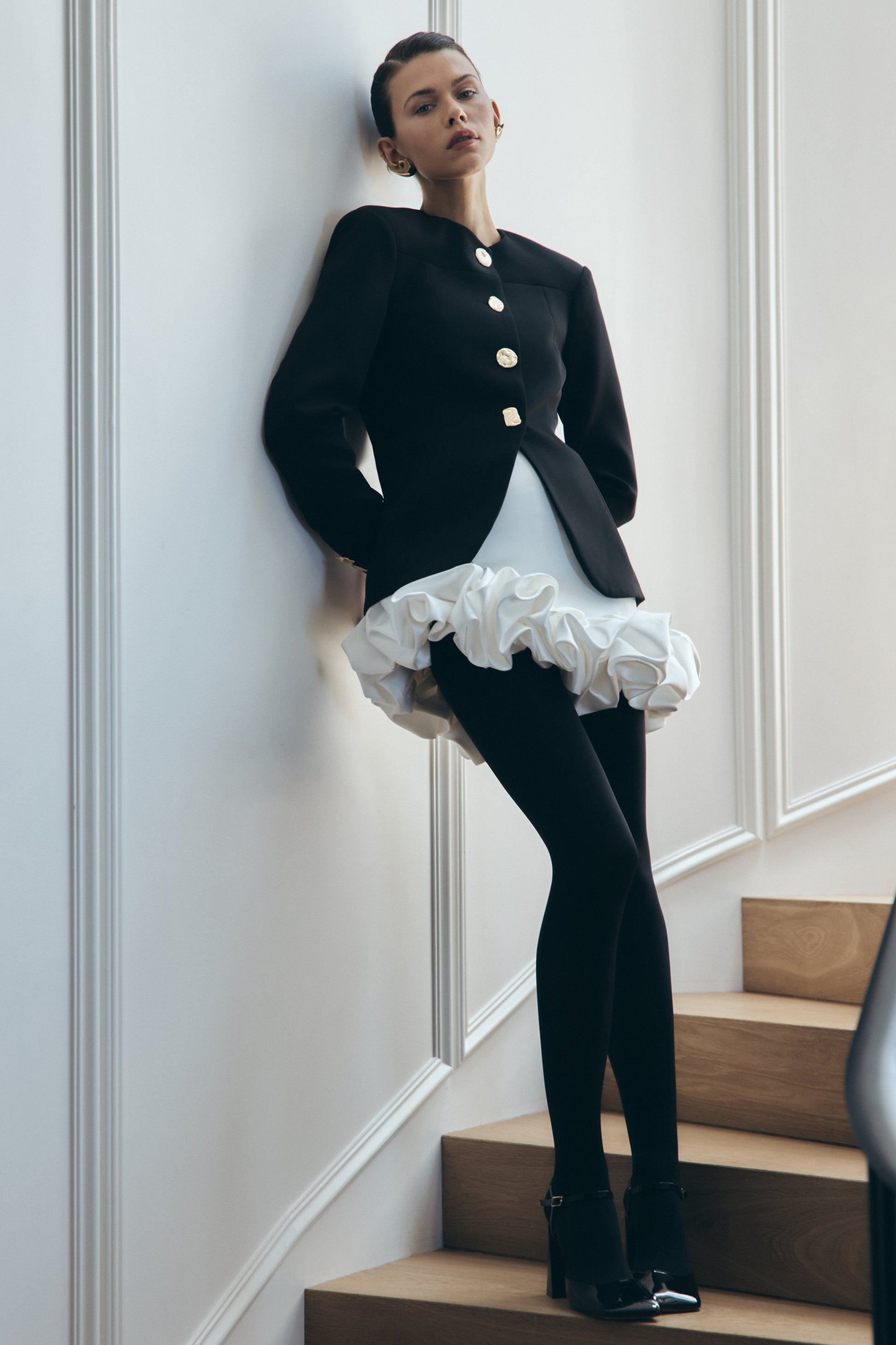 Asia Mixed Button Blazer - Black #2