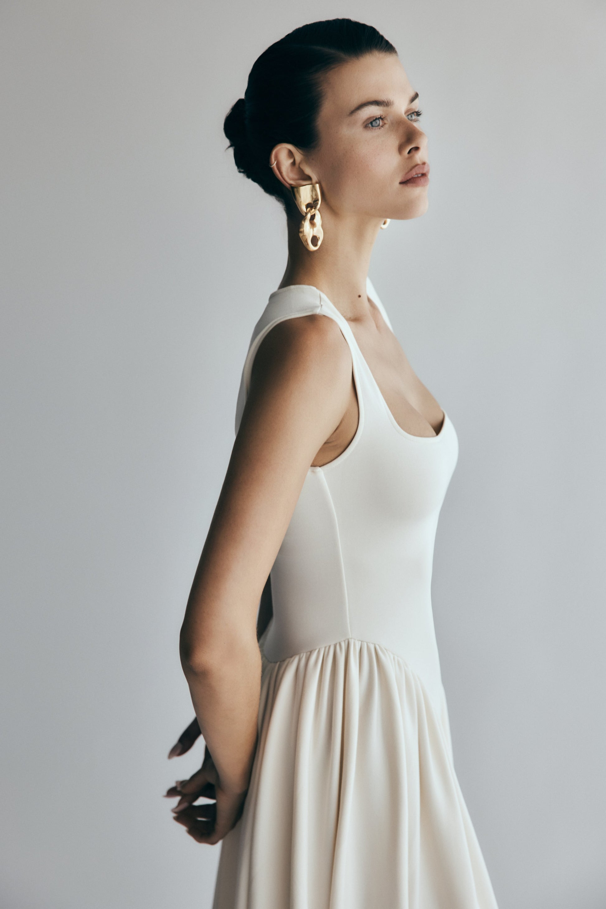 Sharon Scuba Jersey Midi Dress - Ivory #8