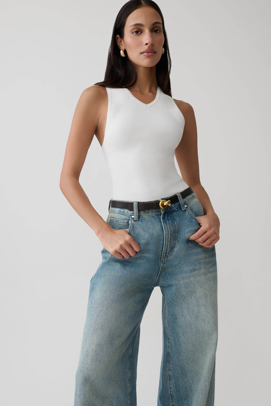 Marleen Knit Tank Top - White