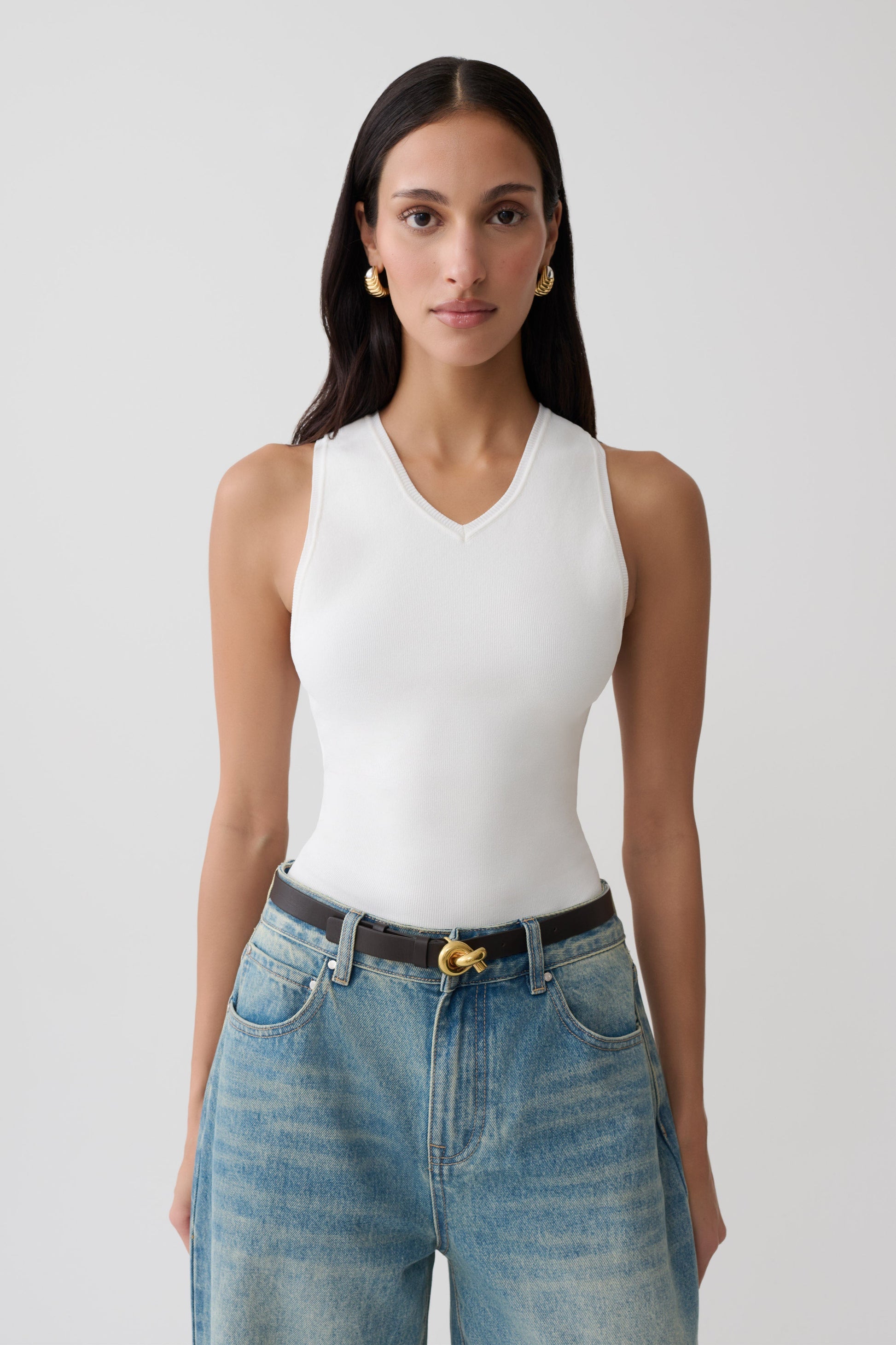 Marleen Knit Tank Top - White #7