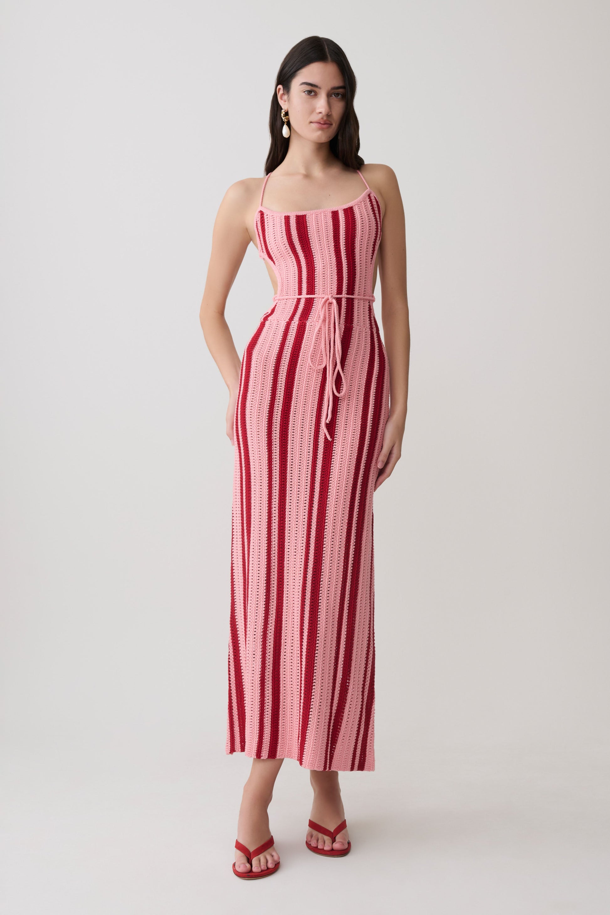 Shepherd Crochet Halter Maxi Dress - Pink #4