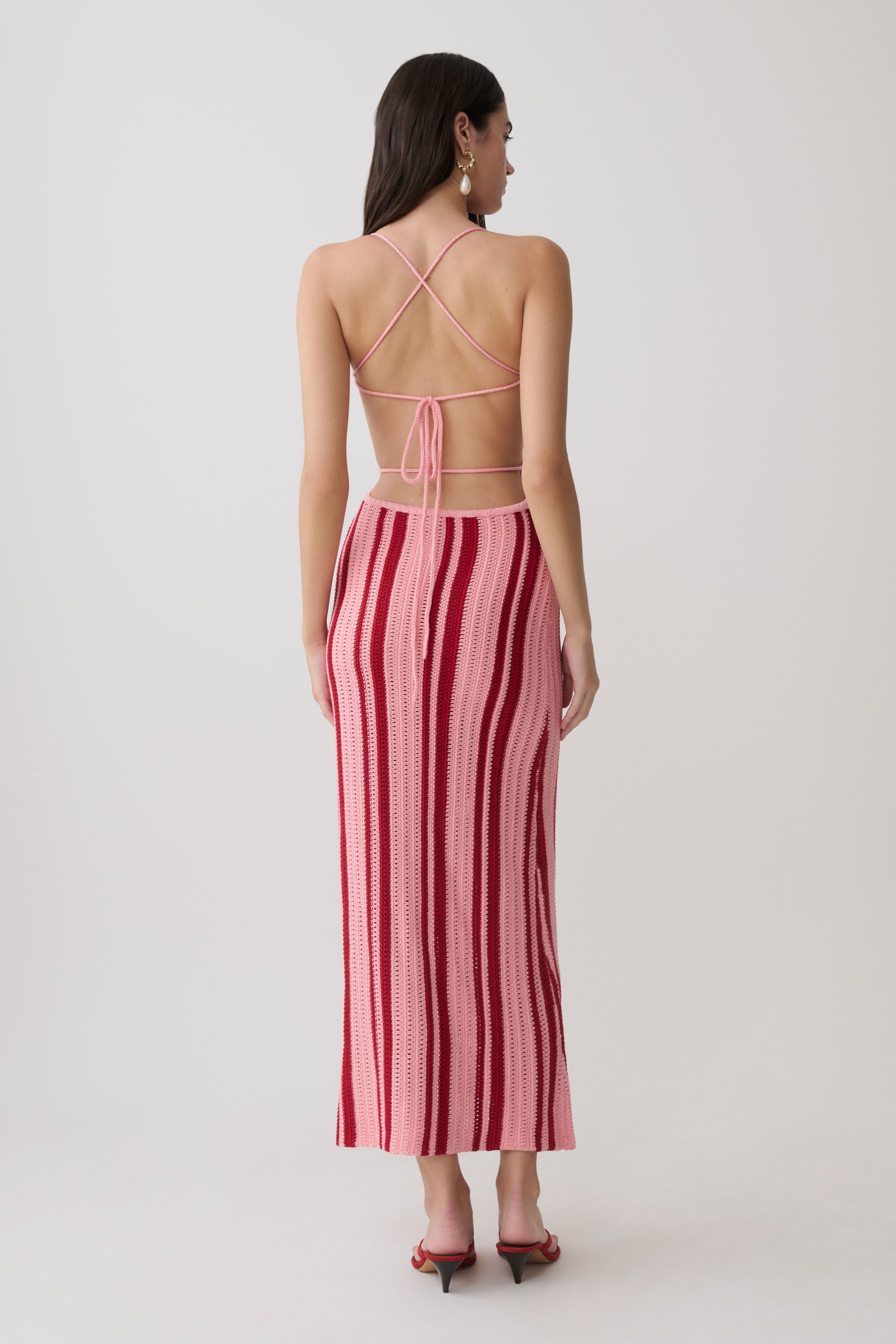 Shepherd Crochet Halter Maxi Dress - Pink #2