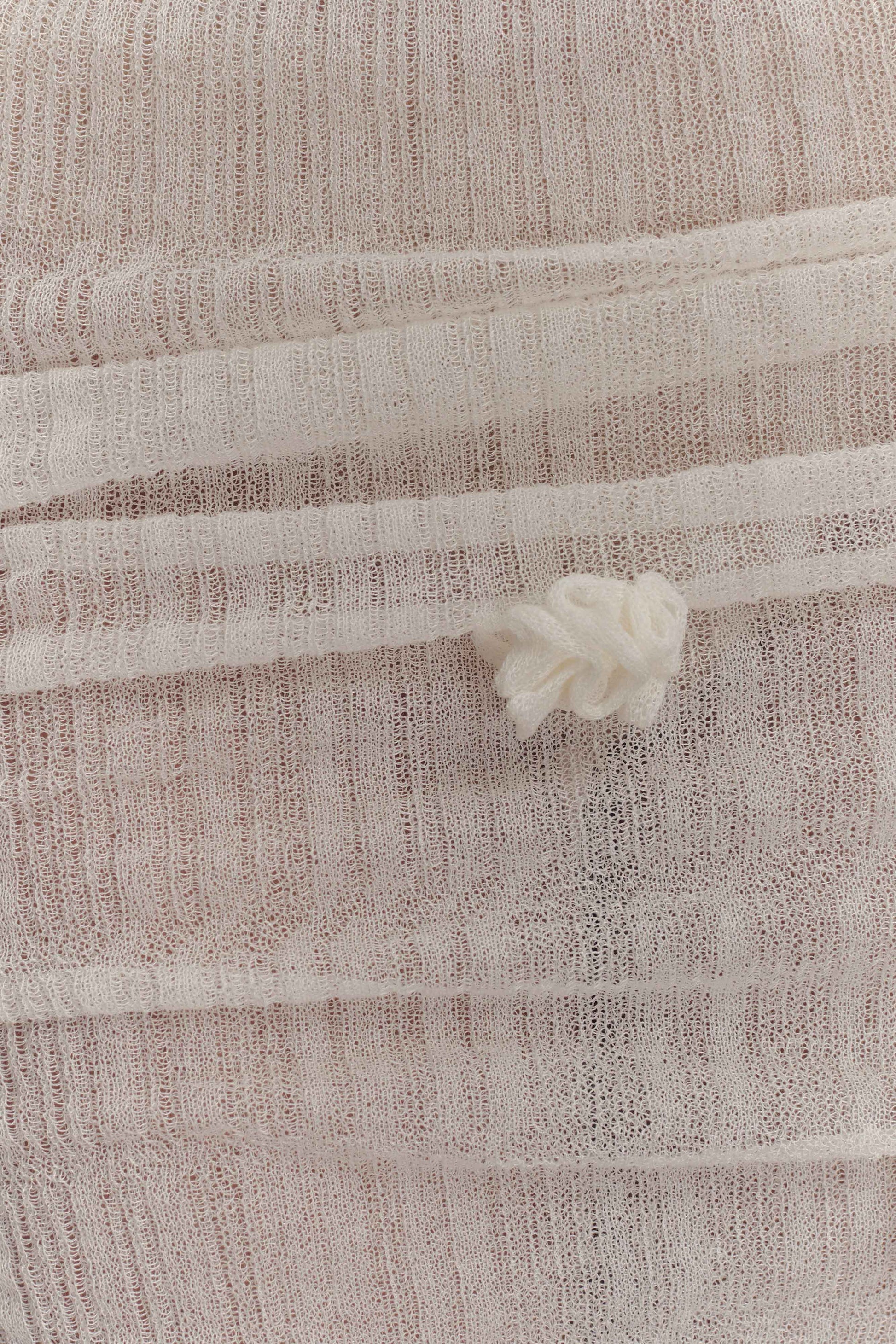 Orianna Orchid Knit Maxi Skirt - Ivory #9