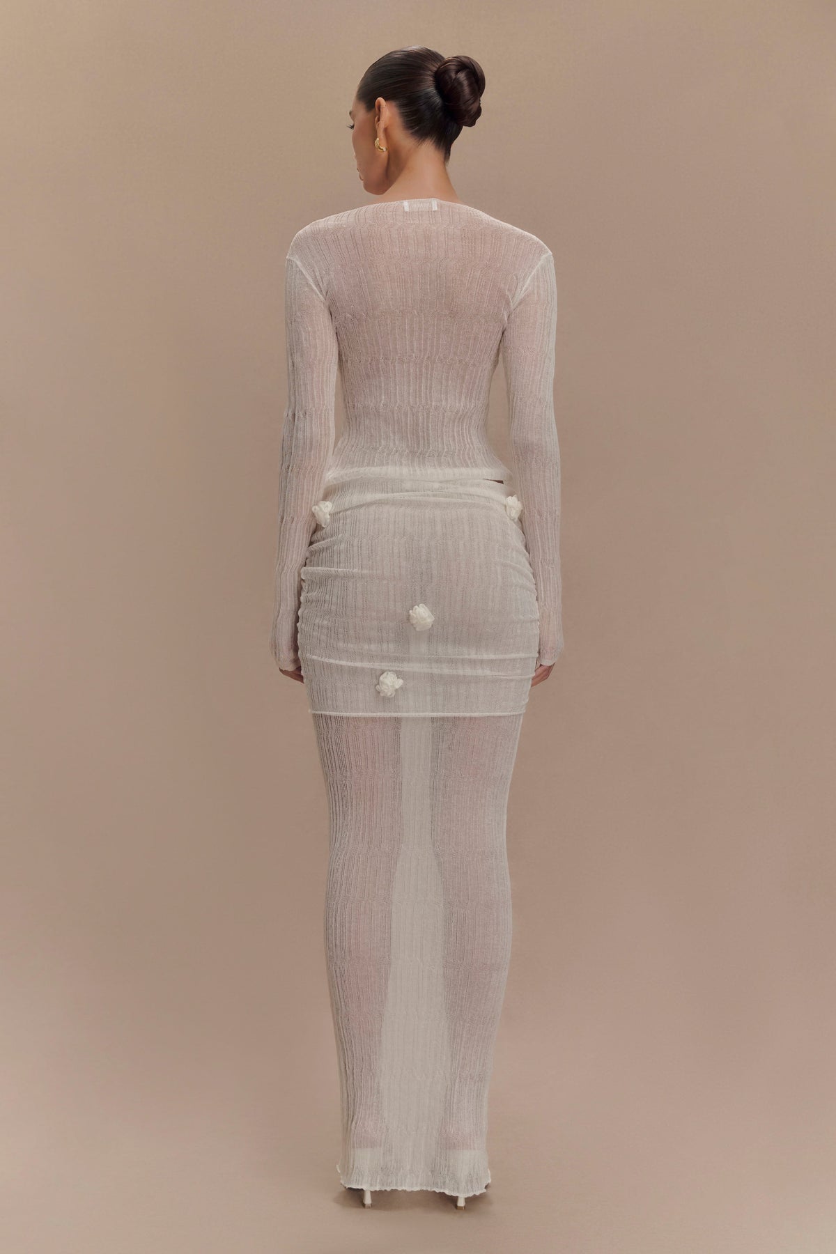 Orianna Orchid Long Sleeve Knit Top - Ivory #7