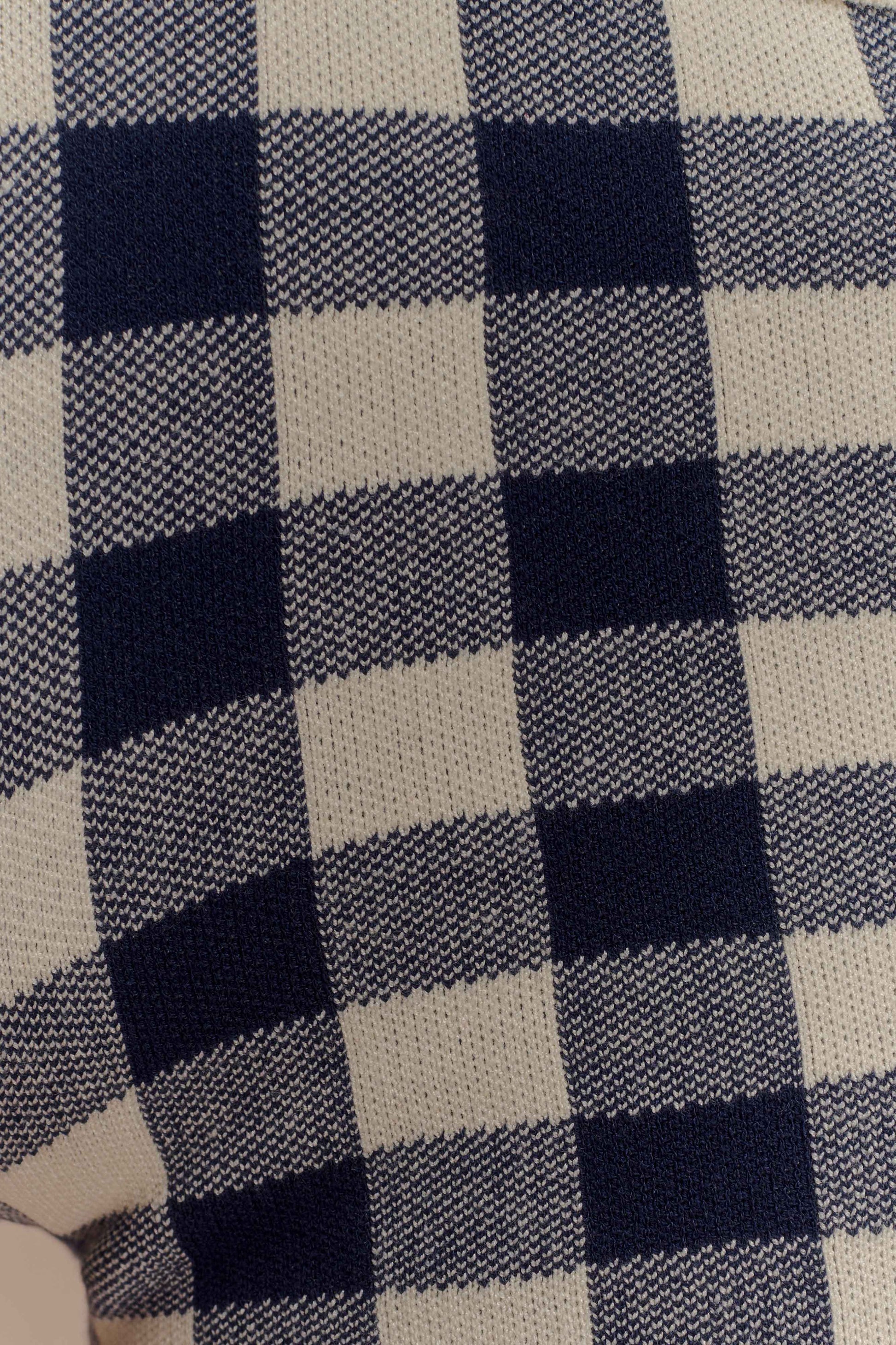 Marcie Knit Short - Navy Gingham #7