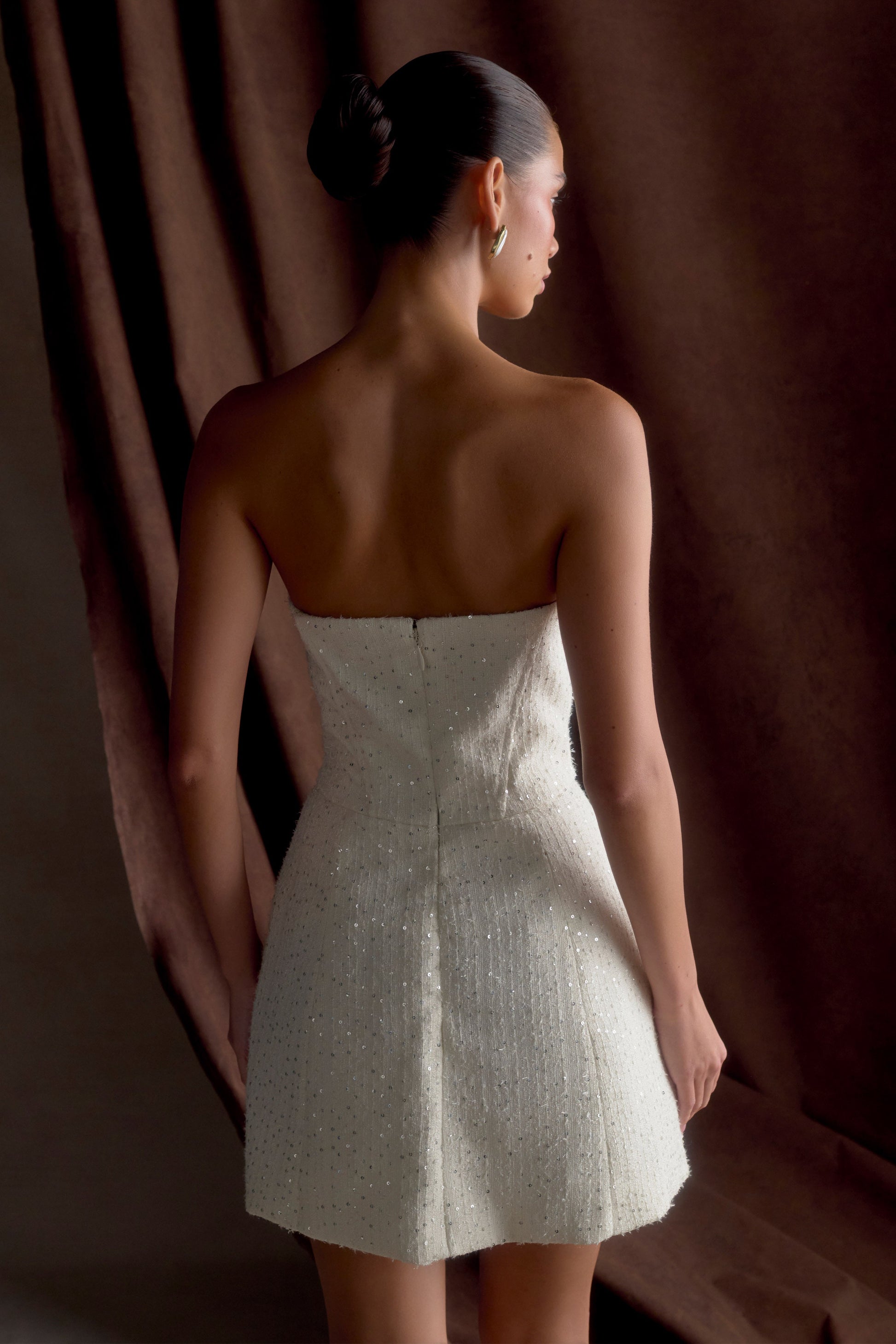 Lorrie Tweed Corset Mini Dress - White #3