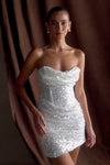 Nala Strapless Sequin Mini Dress - White