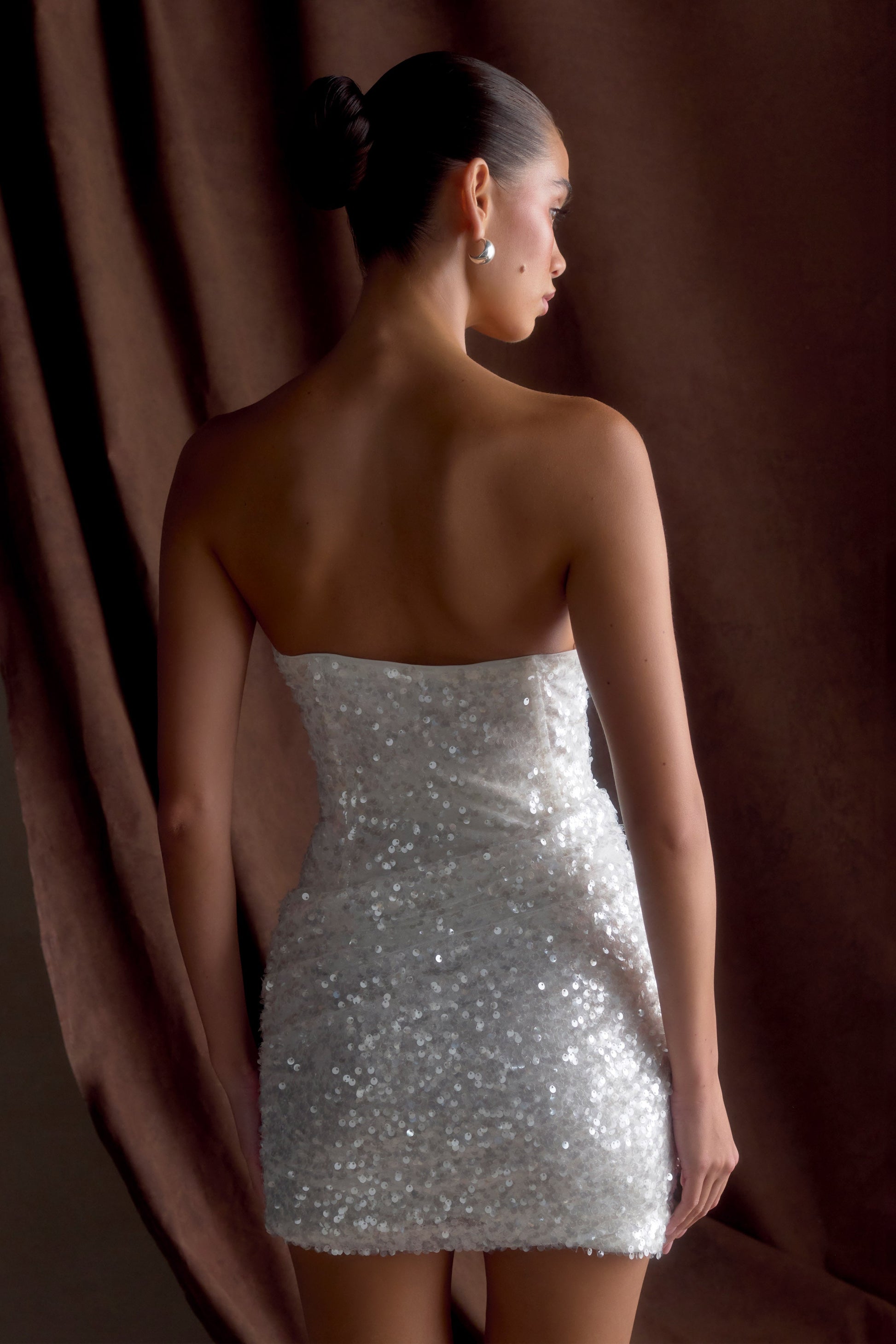 Nala Strapless Sequin Mini Dress - White #3