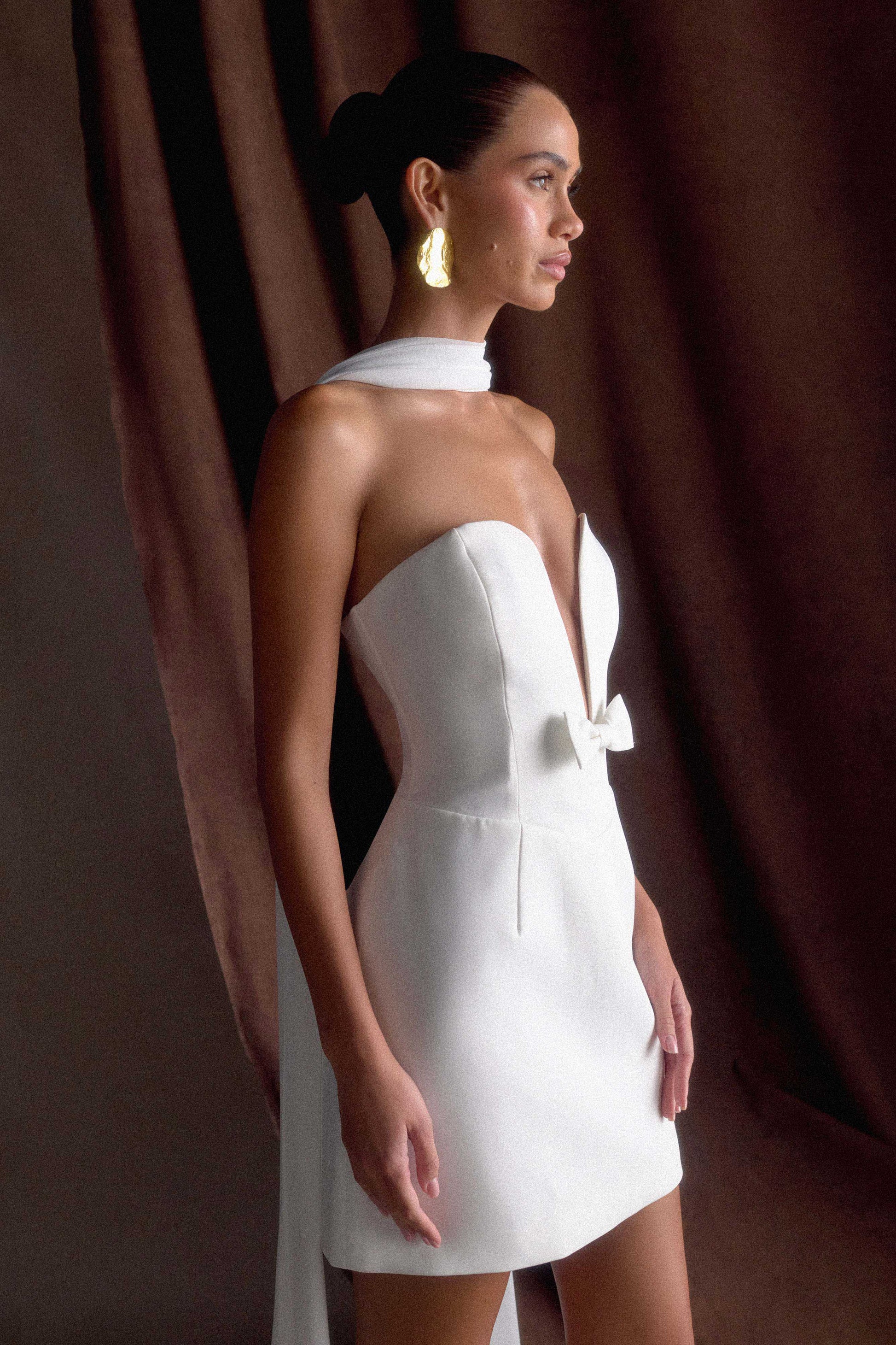 Orellia Strapless Suiting Mini Dress - Ivory #4