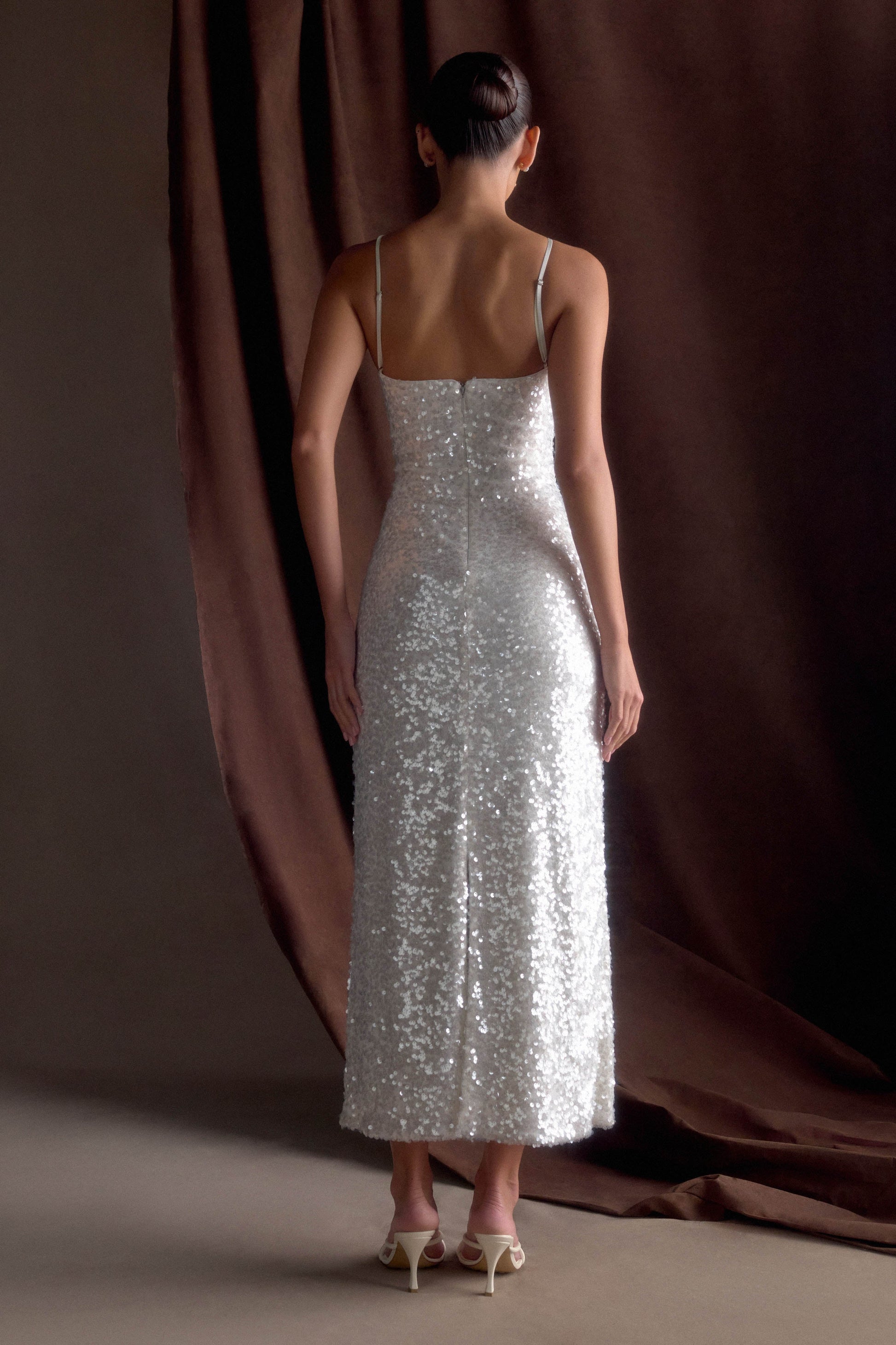 Makari Sequin Maxi Dress - White #2