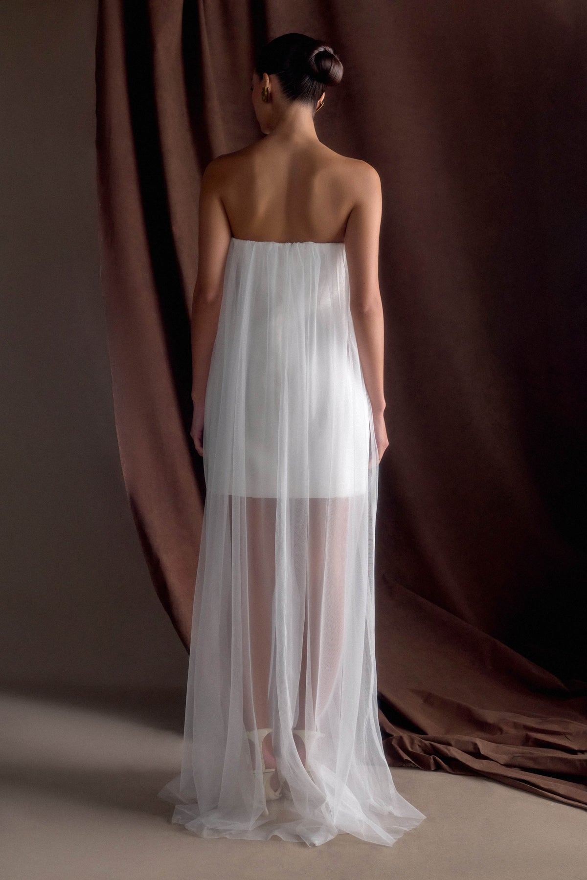 Bettany Chiffon Strapless Maxi Dress - White #2