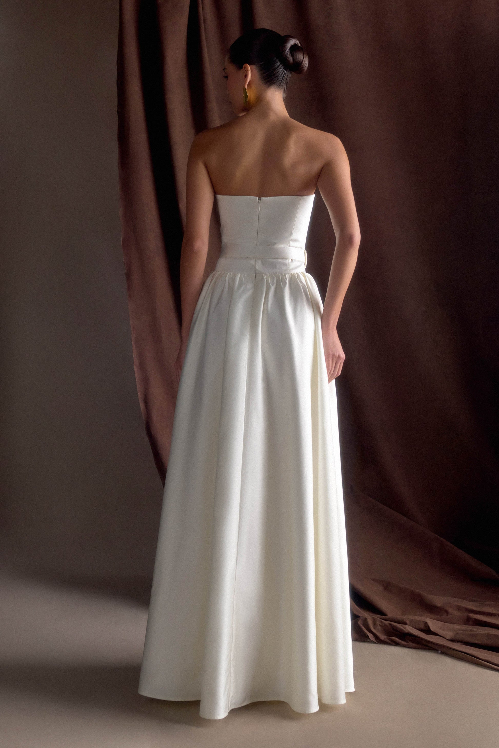Florence Strapless Belted Maxi Dress - White #2