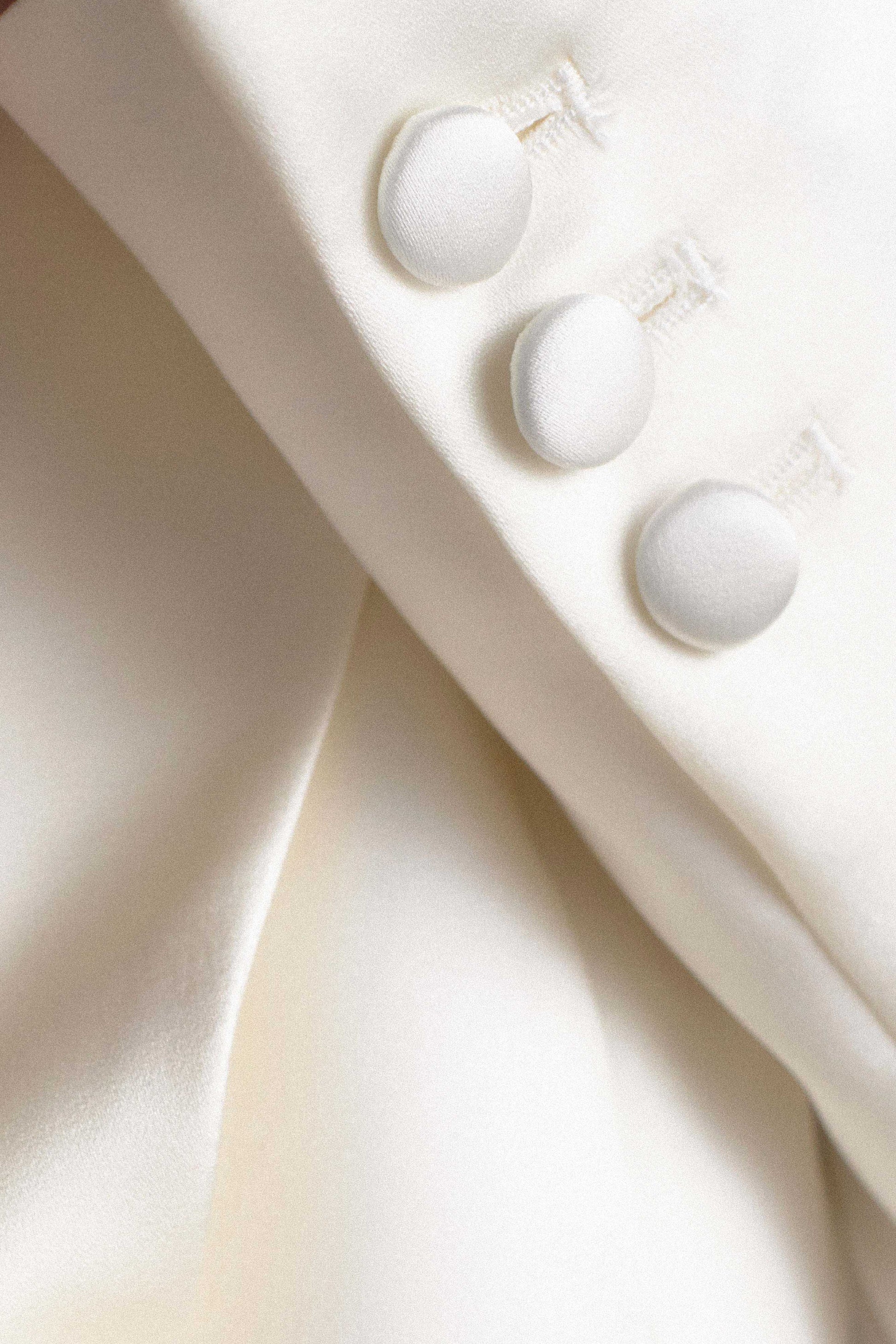 Ada Tailored Satin Blazer - Ivory #6