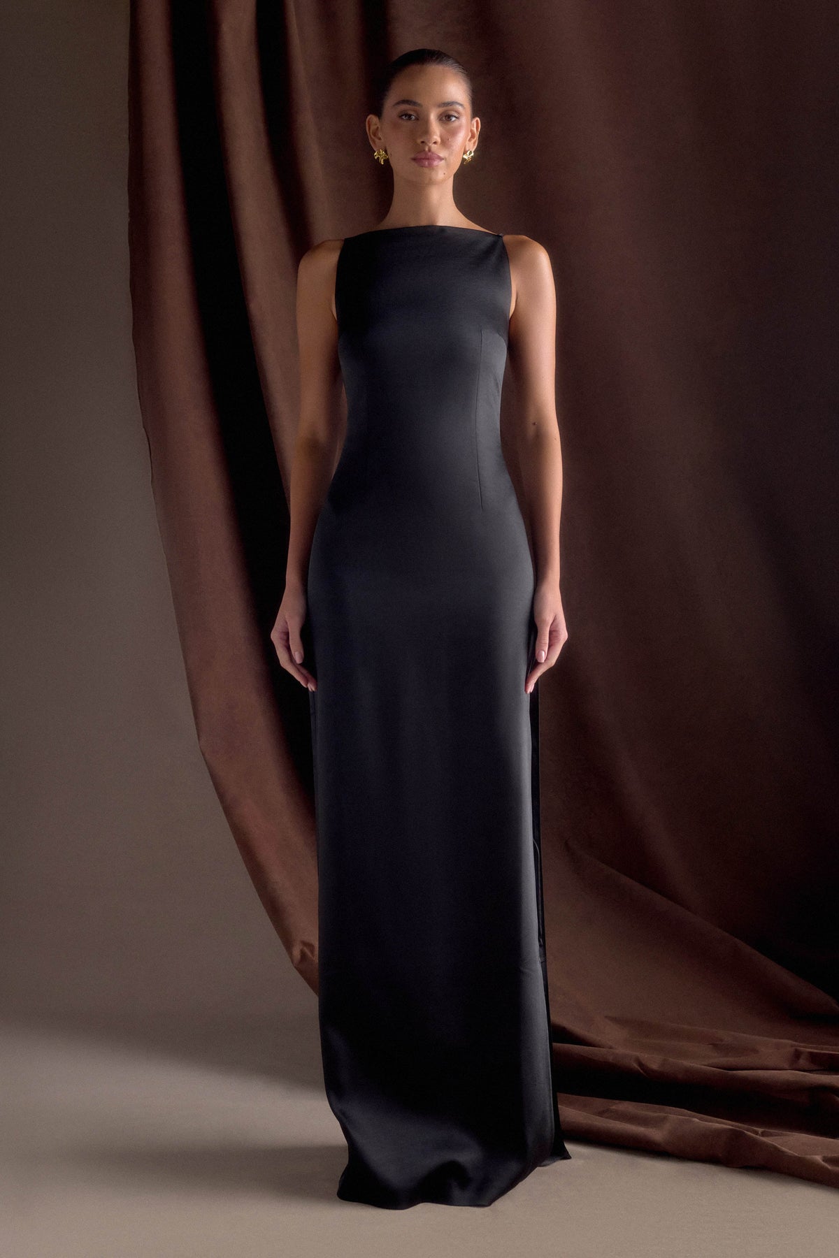 meshki dress black Violet Sleeveless Satin Maxi Size:S | ITA 40 | EU 36 | UK 8 | US 4 Scarlett Black Backless Mermaid COMING SOON